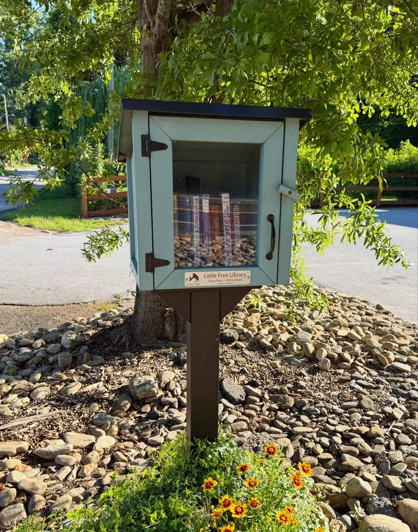 Here&rsquo;s a little gem at our studio ✨
Take a book, share a book, and enjoy our Little Free Library 📚
.
.
.
#greenvilleyoga #yogacommunitylove #booklover #greenvillesc #studiovibes