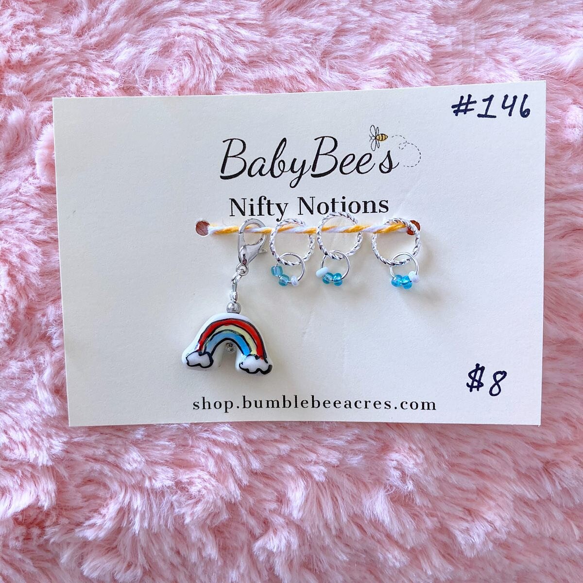 🌈 Rainbow Notions sets with matching blue sky stitch markers☘️

Perfect for spring and St. Patrick's Day🥰 And made by our very own Baby🐝! 

Wishing you all a very pleasant Thursday evening 💖 -Sam🐝