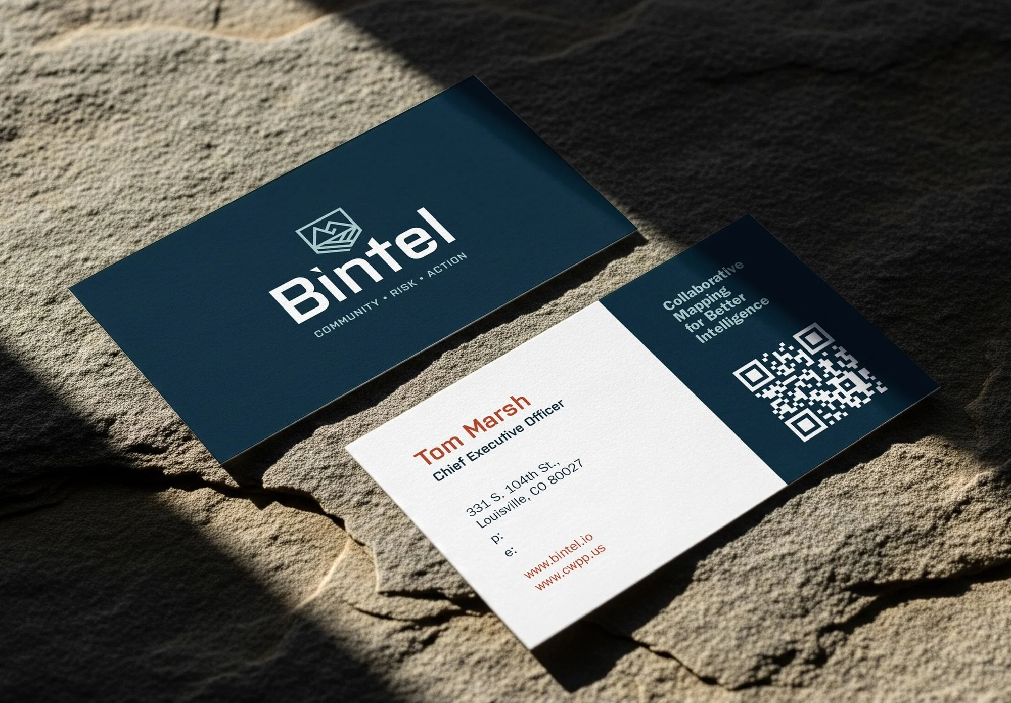 Business cards still matter!

But today&rsquo;s business cards can do more than share a name, title, and phone number.

For Bintel&rsquo;s new business cards, we incorporated a QR code that directs users straight to CWPP.us, making it easy for potent