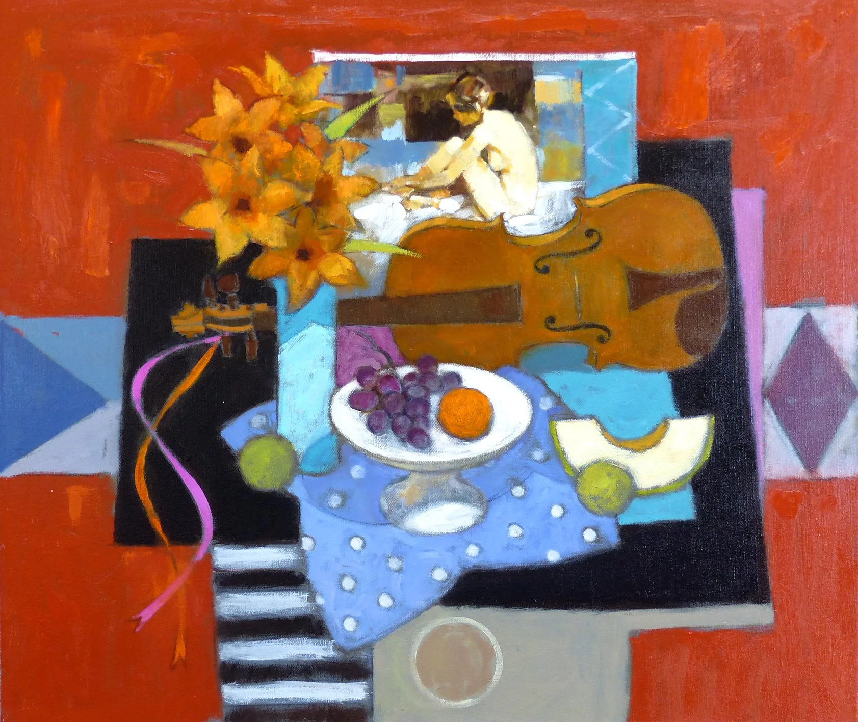 Asiatic Lilies and Violin