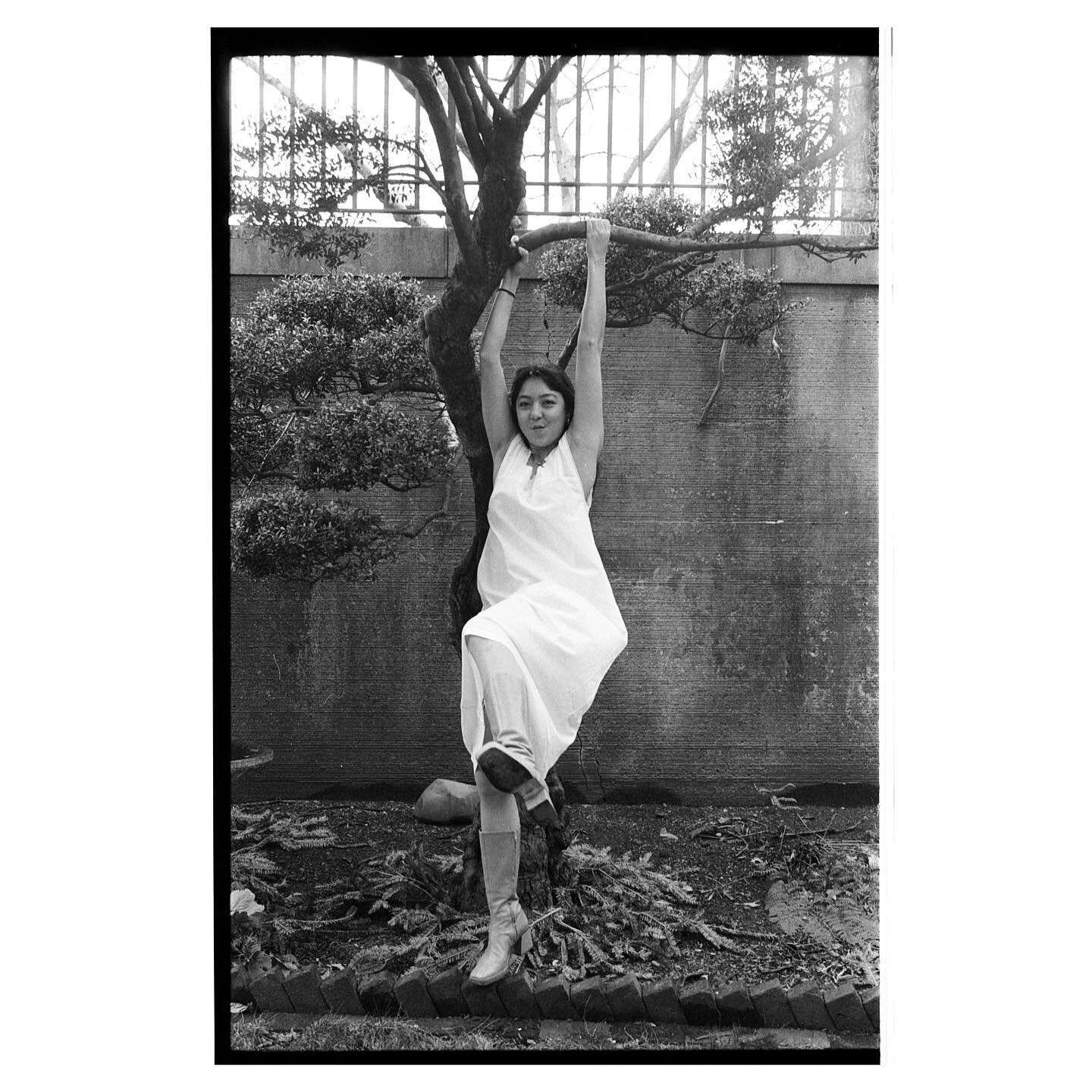 Caroline playing in the backyard during our January shoot in 30&deg; weather. We jumped around to stay warm.

.

#ilfordhp5 #nikonusa #35mm #bnwportrait #filmisnotdead #shootfilmunder1000