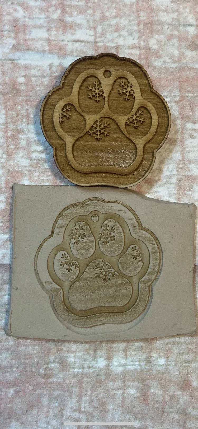 Puppy Paw Snowflakes 3 inch Stamp