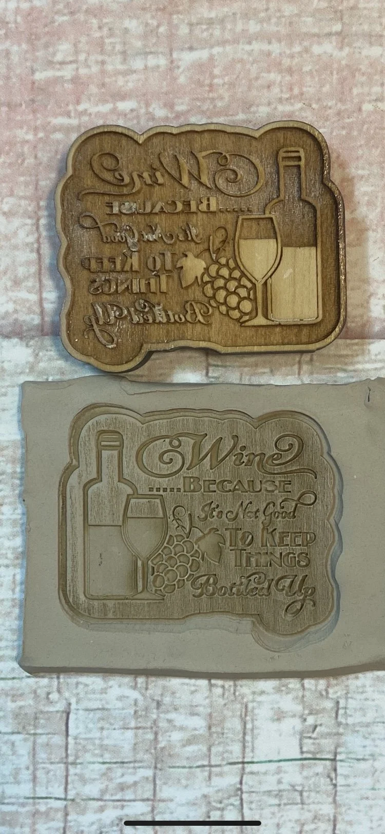 Wine Because 3 inch Stamp