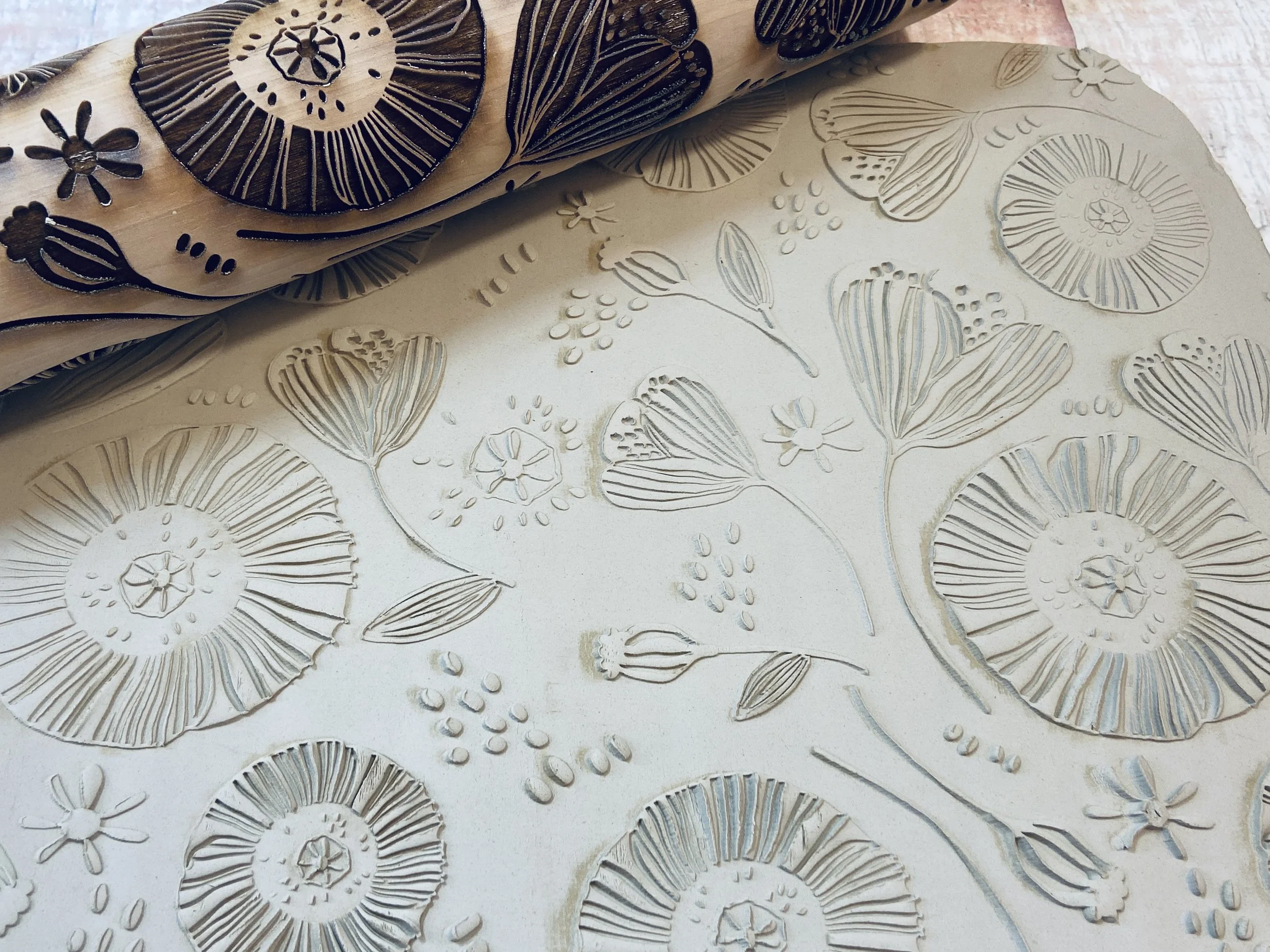 Wildflowers Rolling Pin ( Available in both 12 inch and 7 inch sizes)