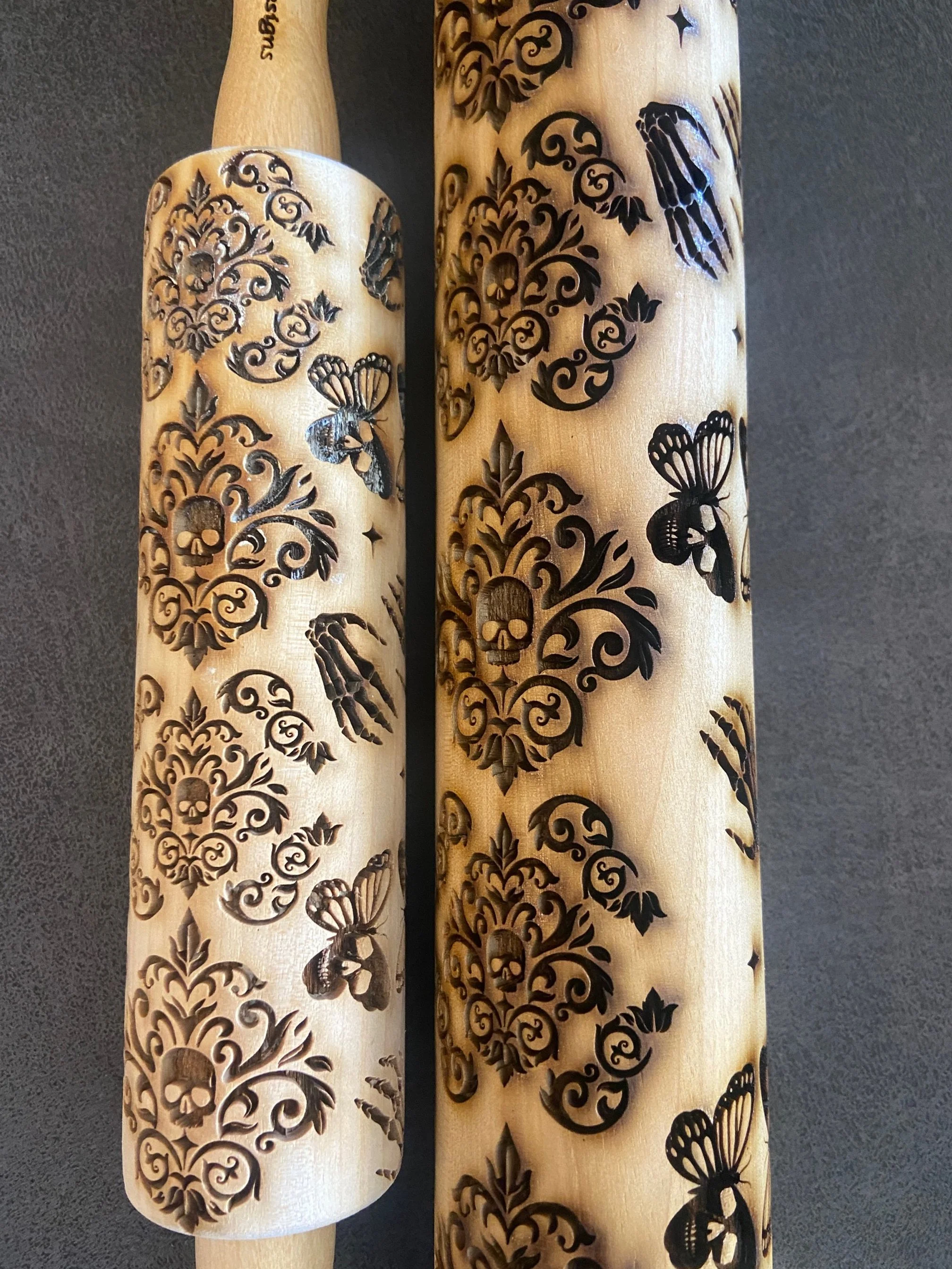 Spooky Della Textured Rolling Pin (available in both12 inch and 7 inch)
