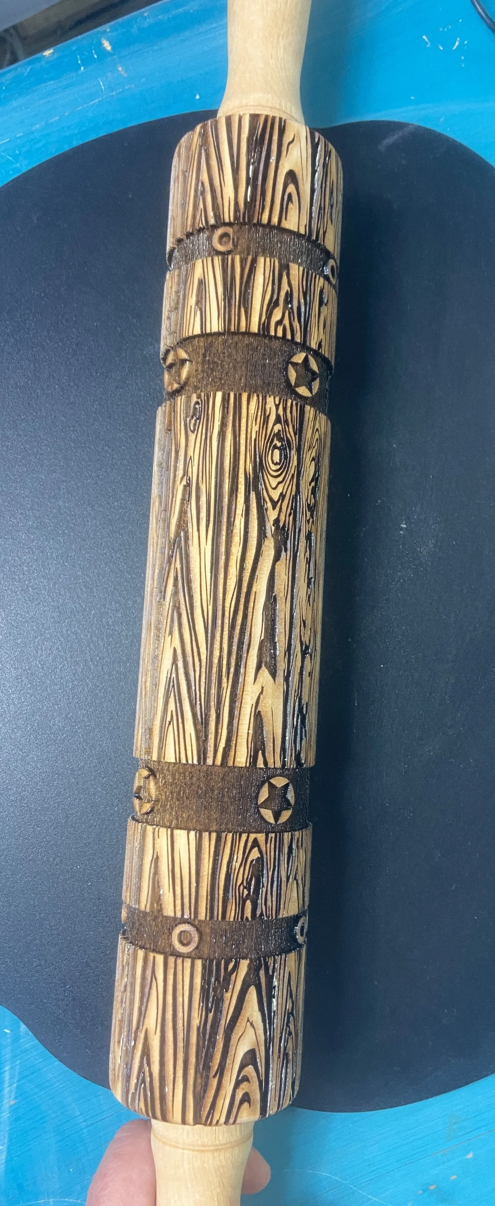 Whiskey Barrel Textured Rolling Pin