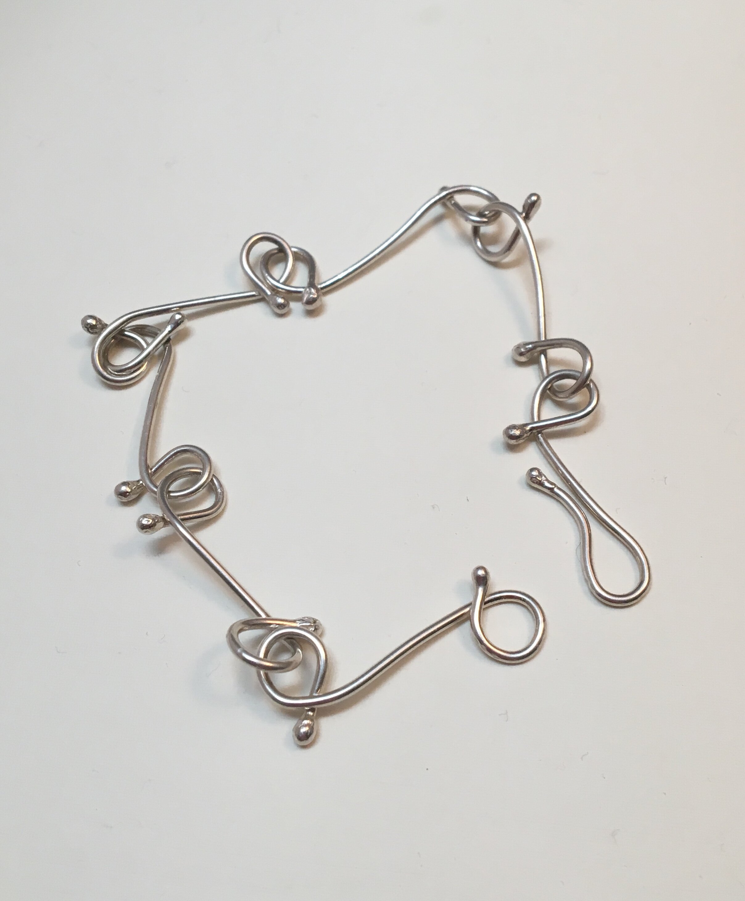 Silver Balled Wire Bracelet