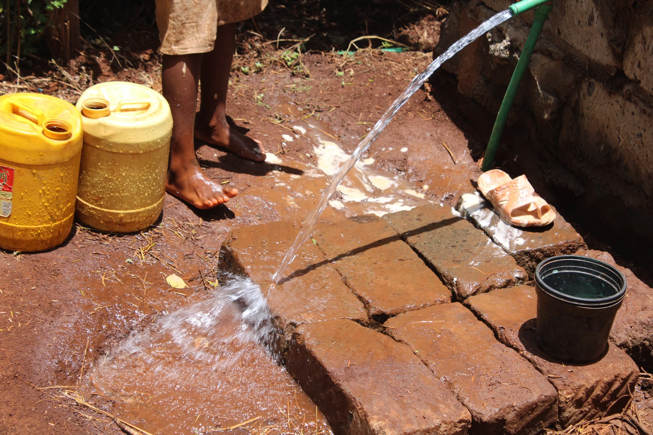 Clean water is piped to the  church site and is available for community and church use. 