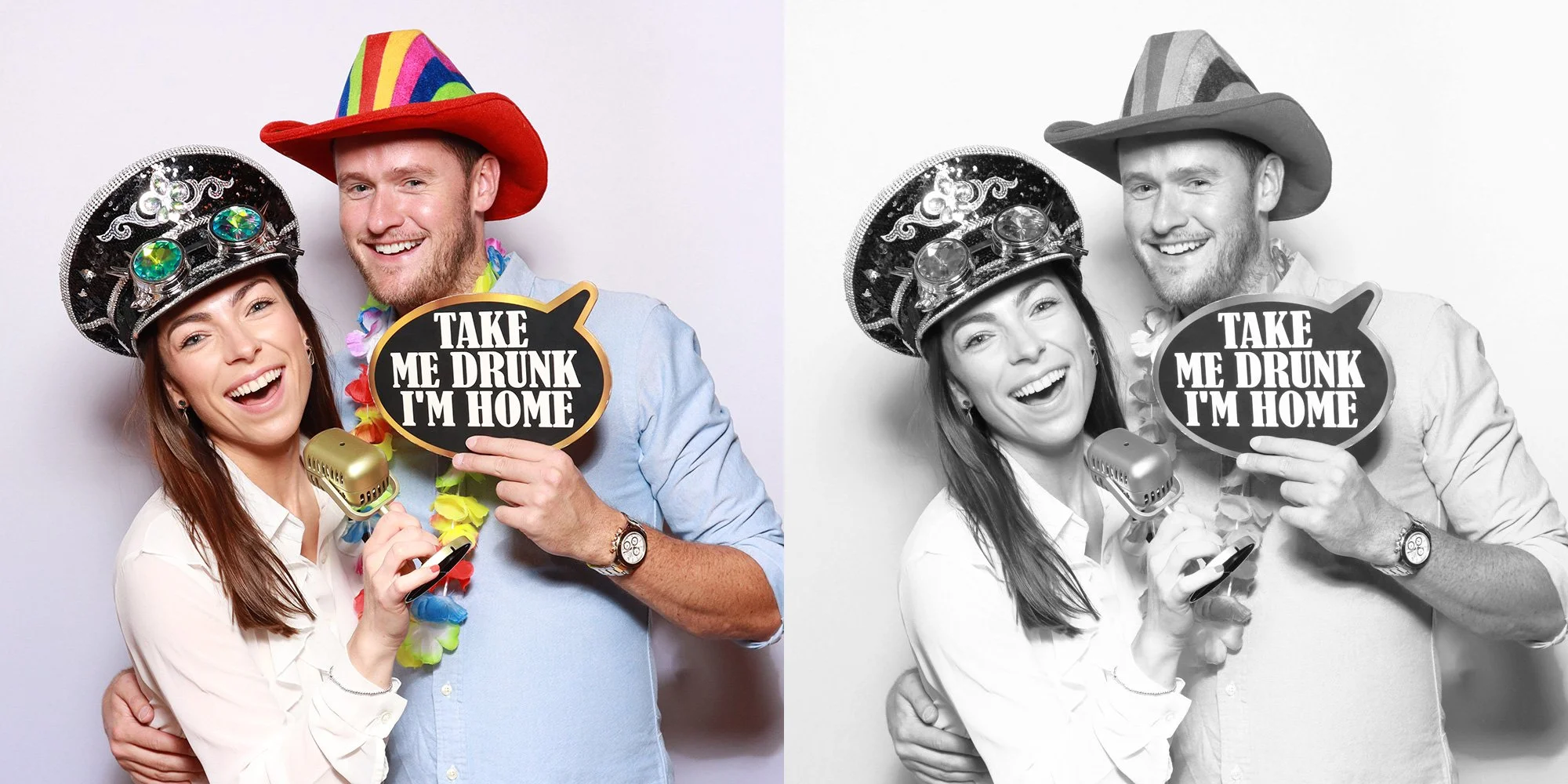 black and white photo booth from Photobomb