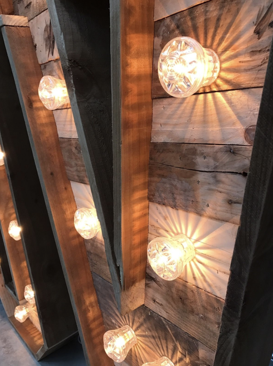 Rustic Light Up Letter Hire