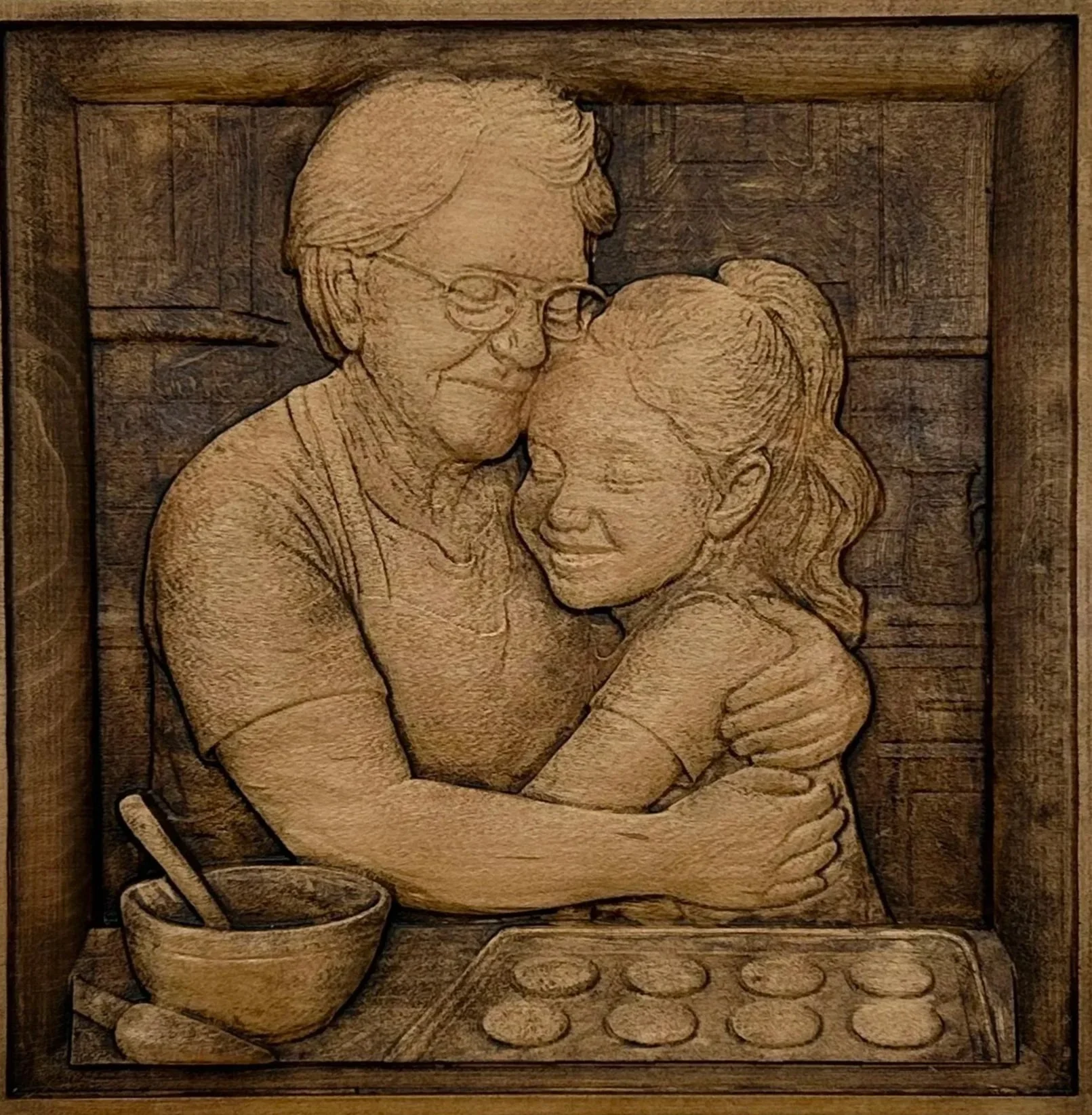 I Love My Grandma - Glazed Finish 9" x 9" 