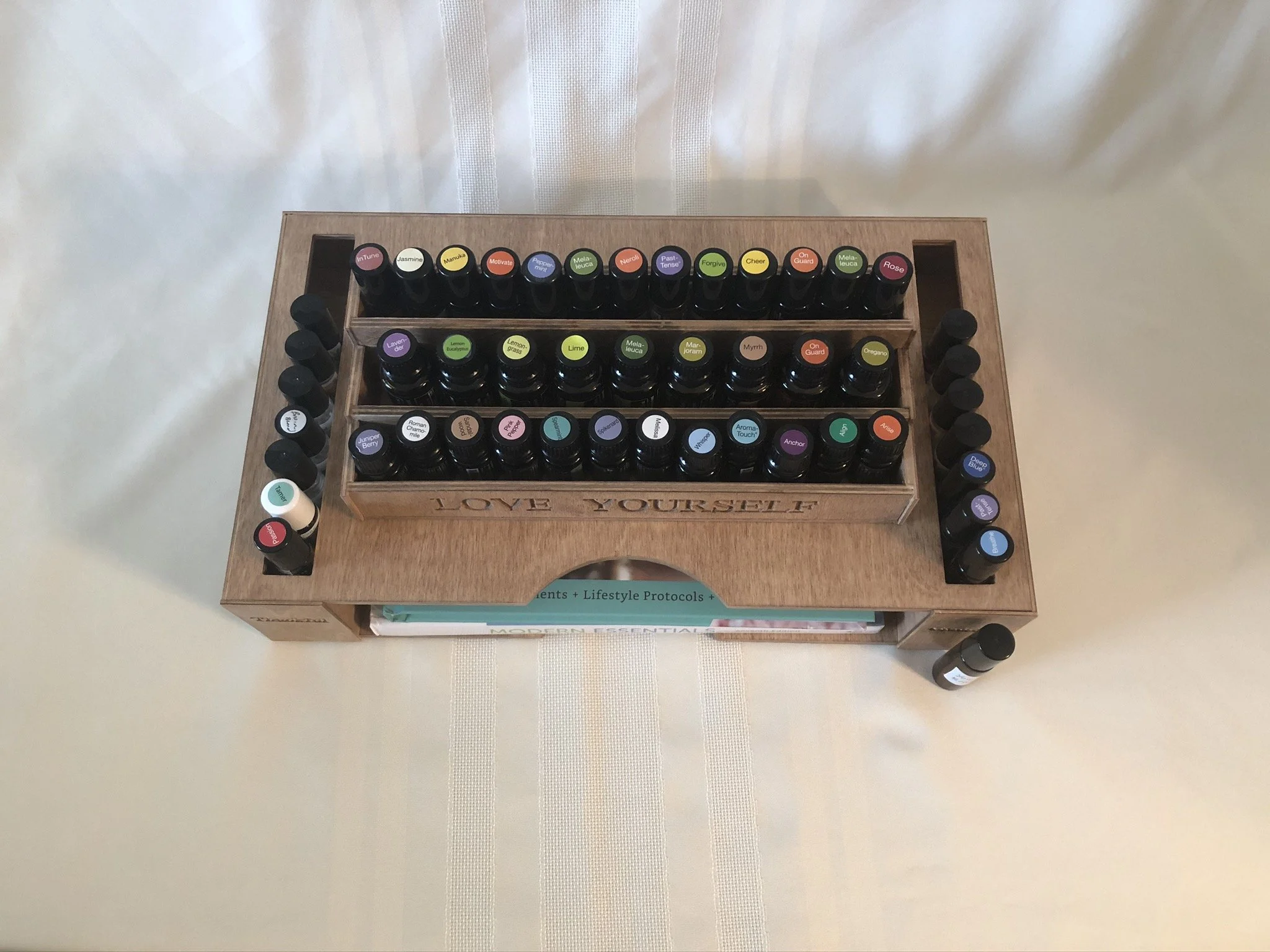 Top View Shown with Large Tiered Stand and books