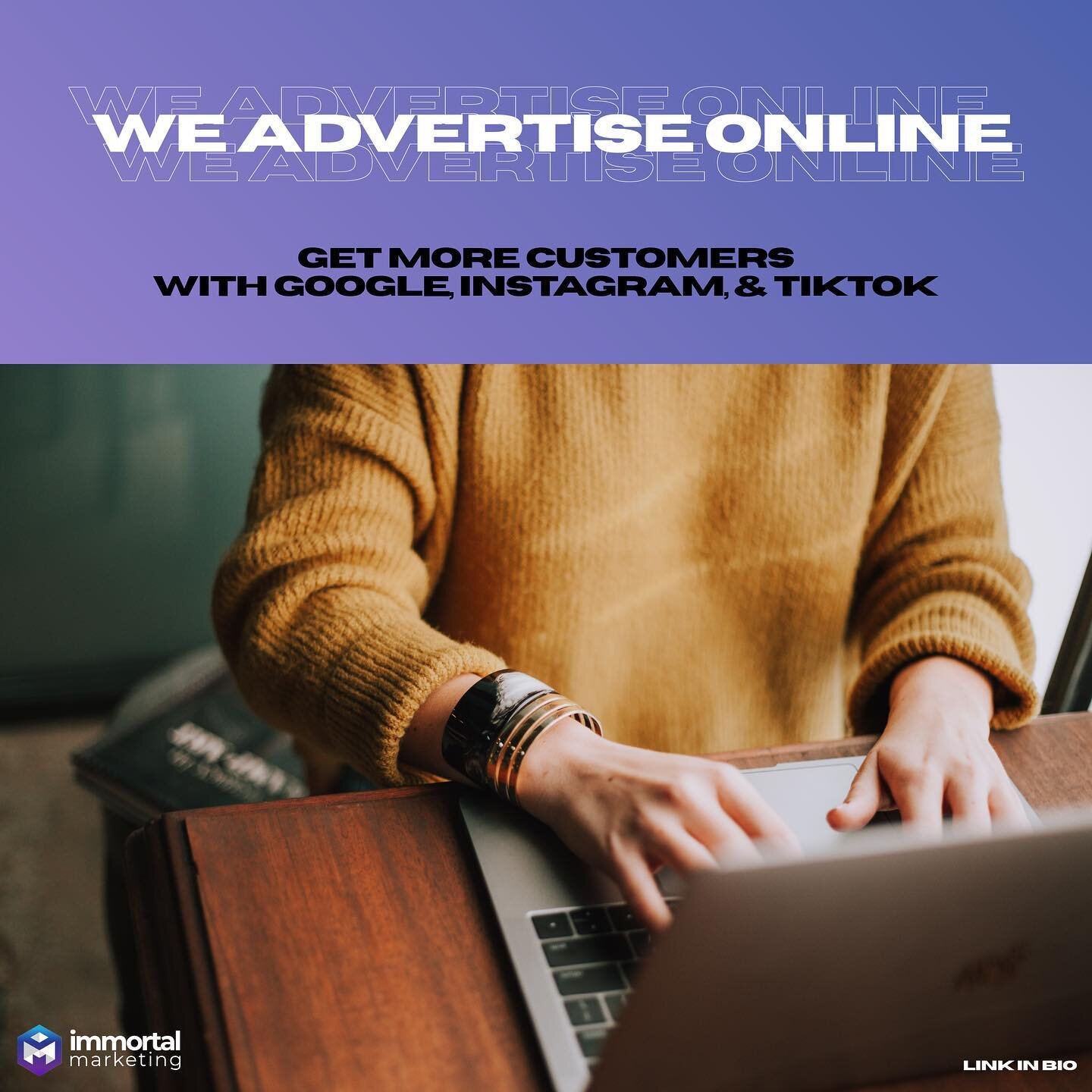 For those looking to get more customers,

Advertise Online &amp; Get Even More Paying Customers On Repeat 

For $10/day, we can help you start advertising online and increase your chances of reaching more customers on Google, YouTube, Facebook, Insta