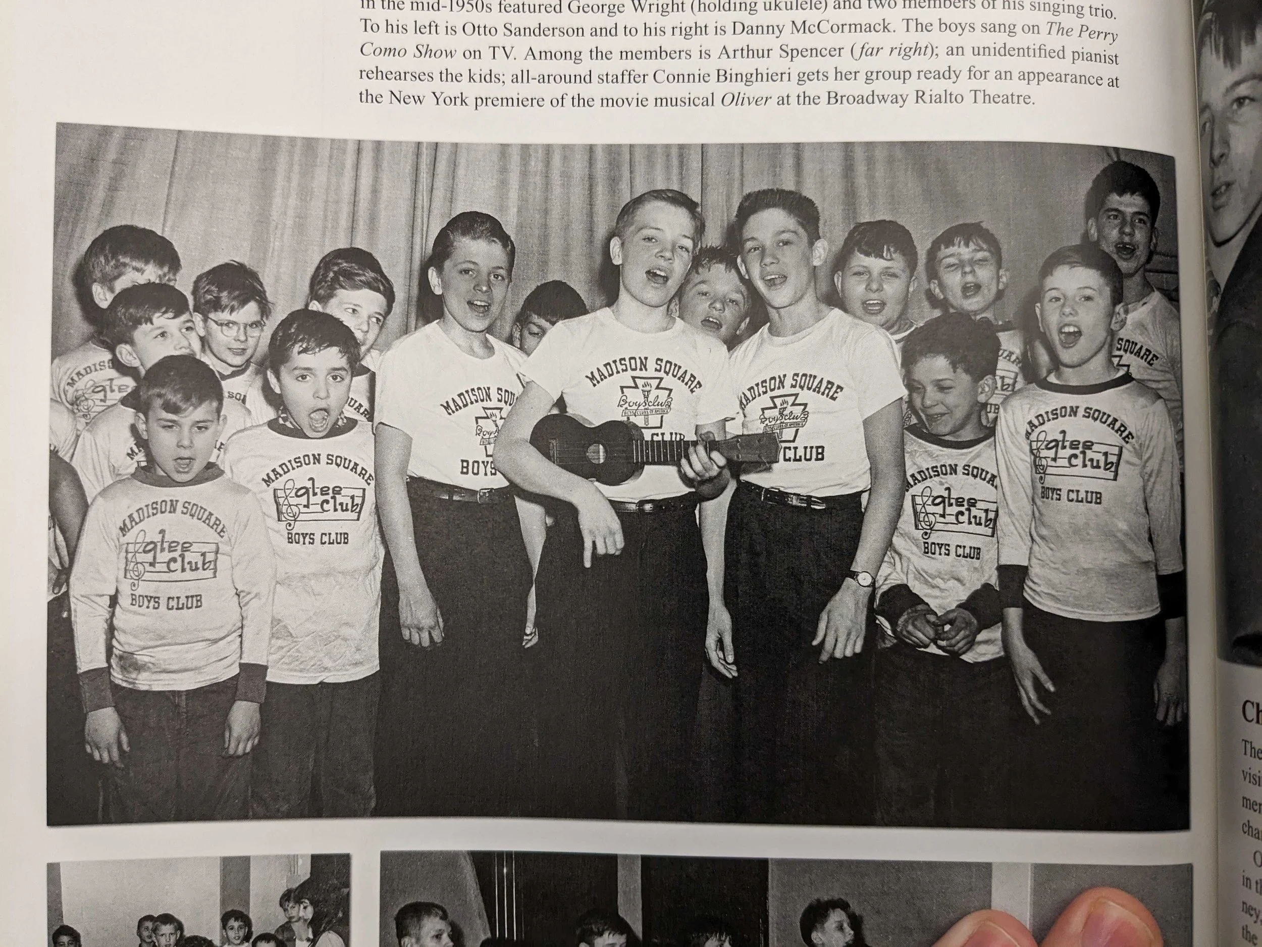 Many young boys pose while singing -- an old photo from Madison's former 29th Street Clubhouse