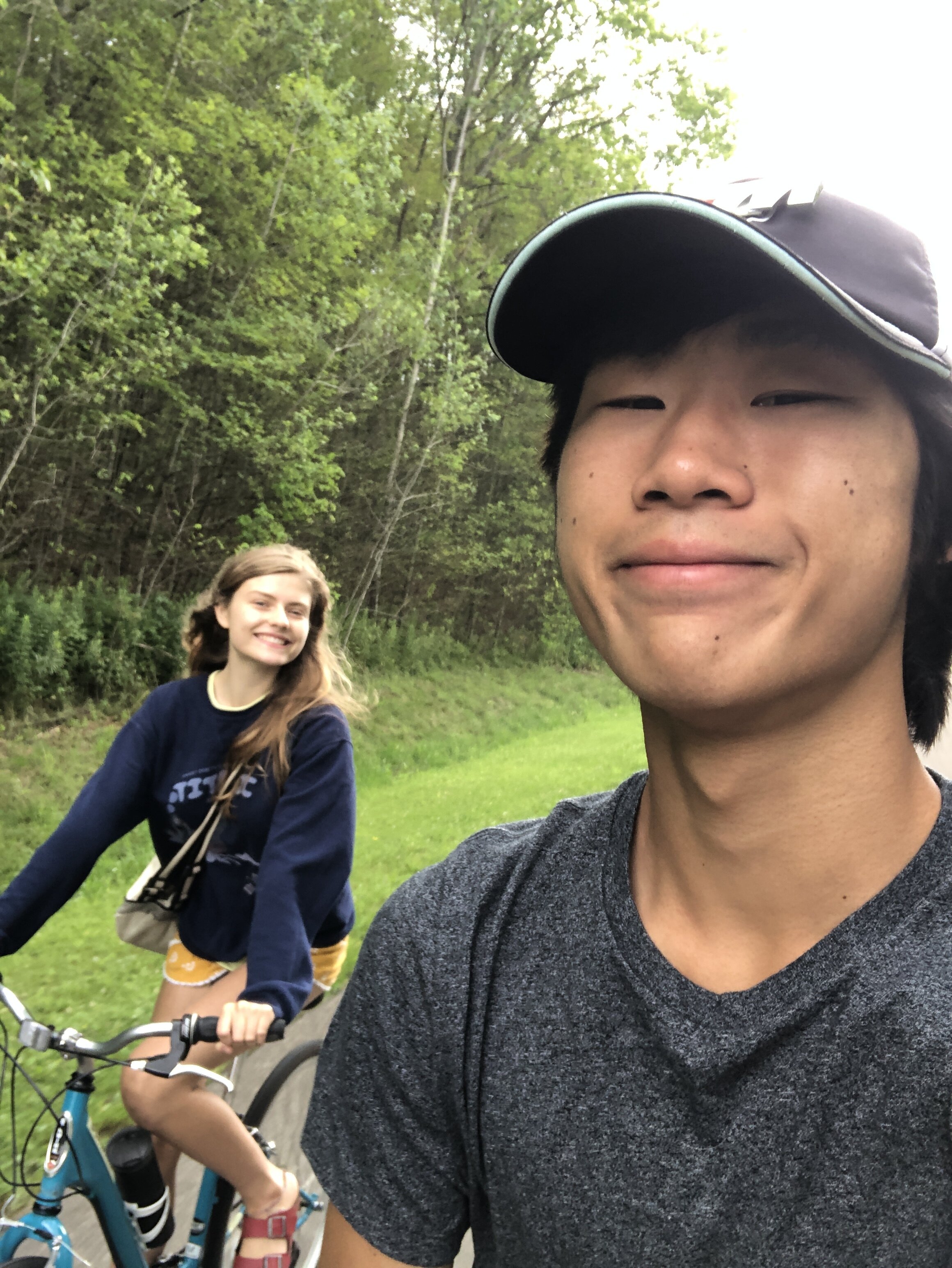 Stephanie and Andrew Biking