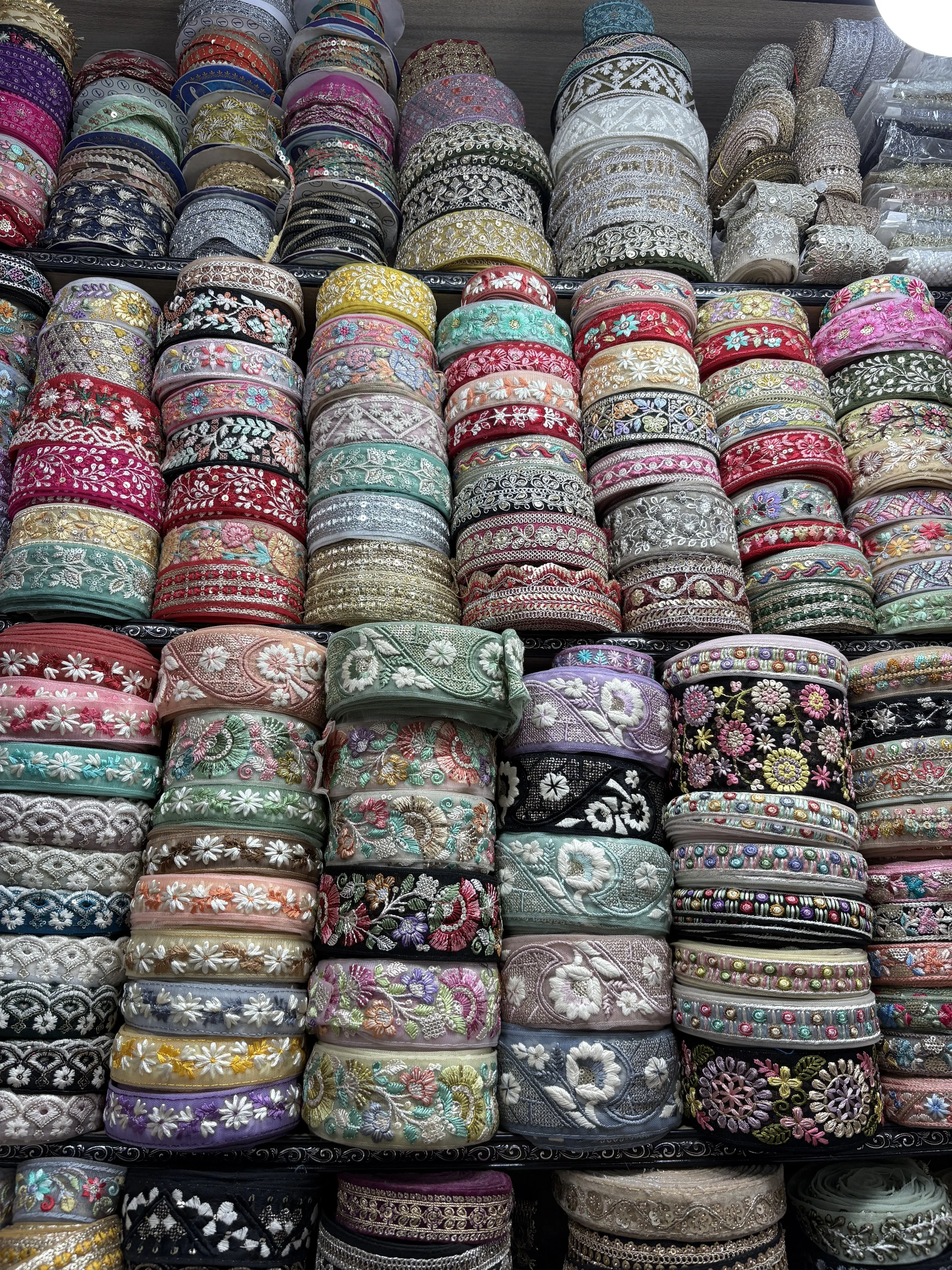 Stack of trim at the market