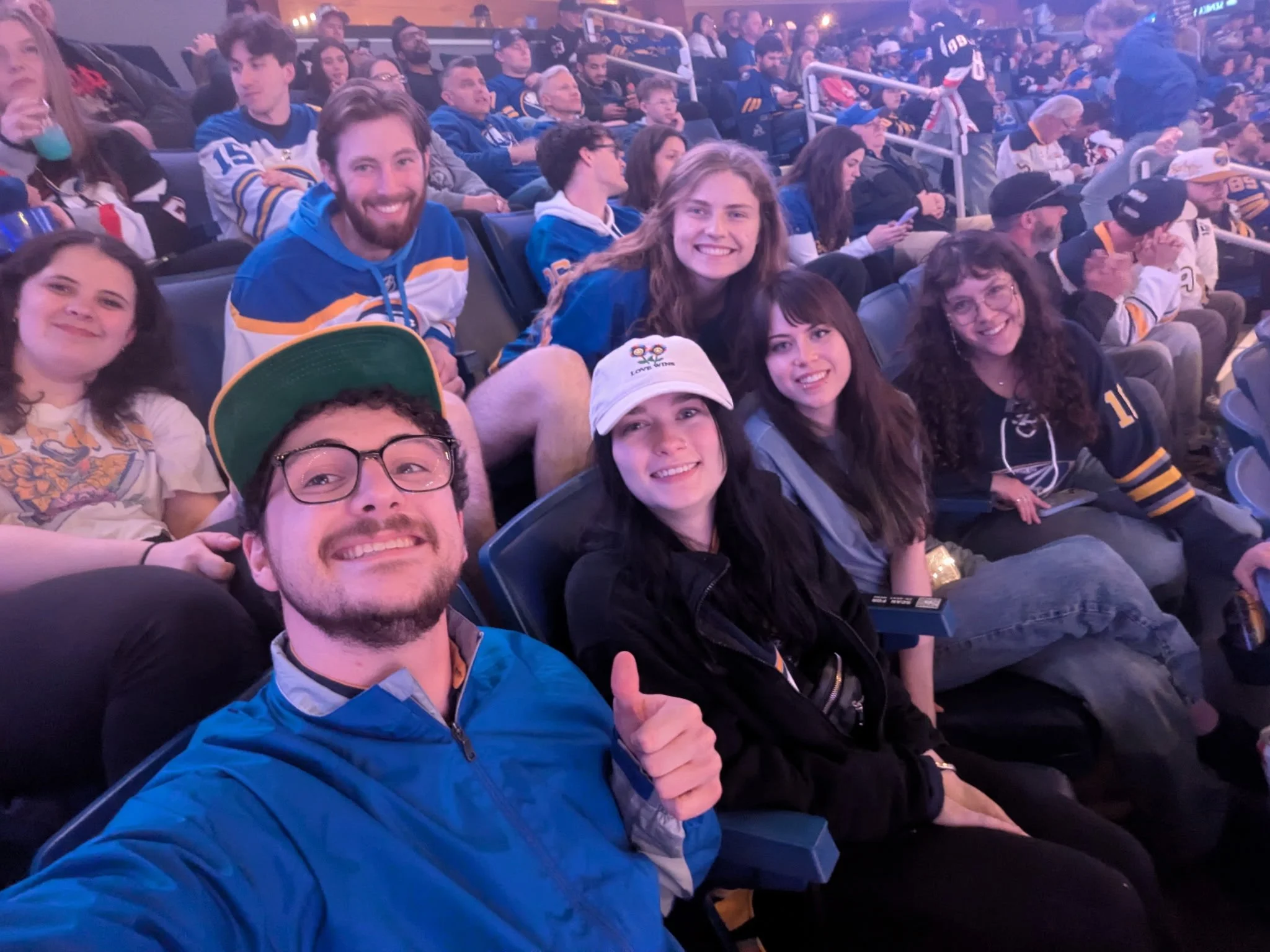  Watch party at the stadium. The Sabres ended the night 8-3, starting the game down a few goals. Reuniting childhood friend groups is one of the best feelings of my hockey season.  