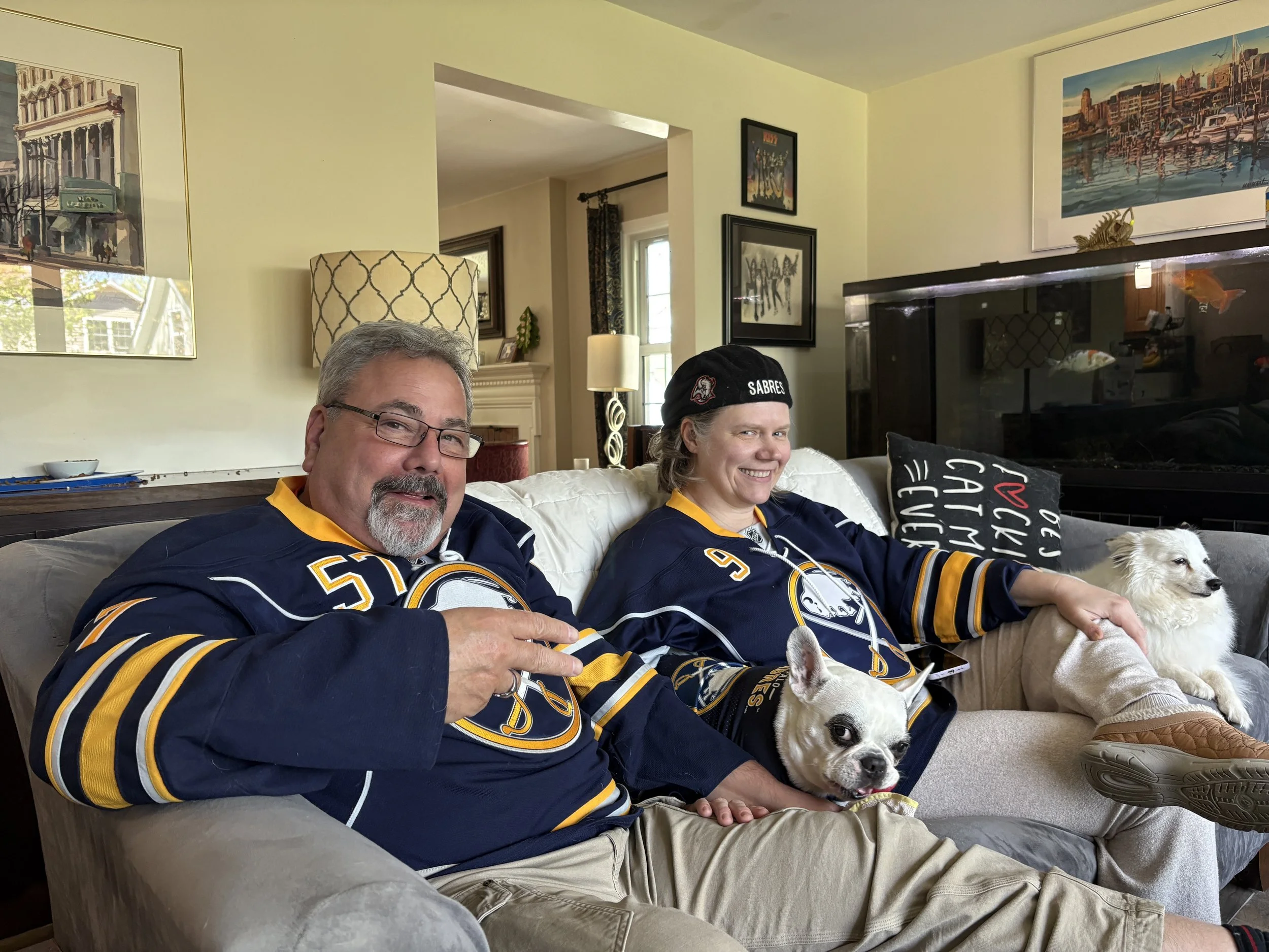  Even when watching at home, we all dress up for the occasion.  