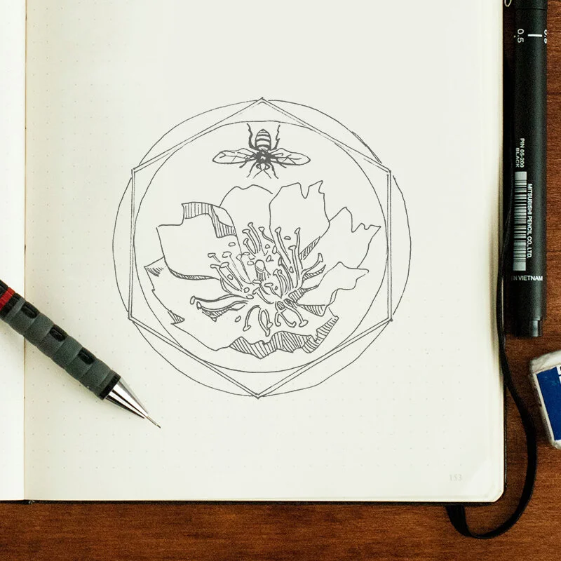 The original sketch provided by the client.