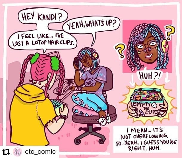 @hard_decora and I started a comic about being a decora kid!! Check it out at @etc_comic
.
#Repost @etc_comic
&bull; &bull; &bull; &bull; &bull; &bull;
Ayyyy our first comic post! This one was created by @decorademon bc we are always losing our clips