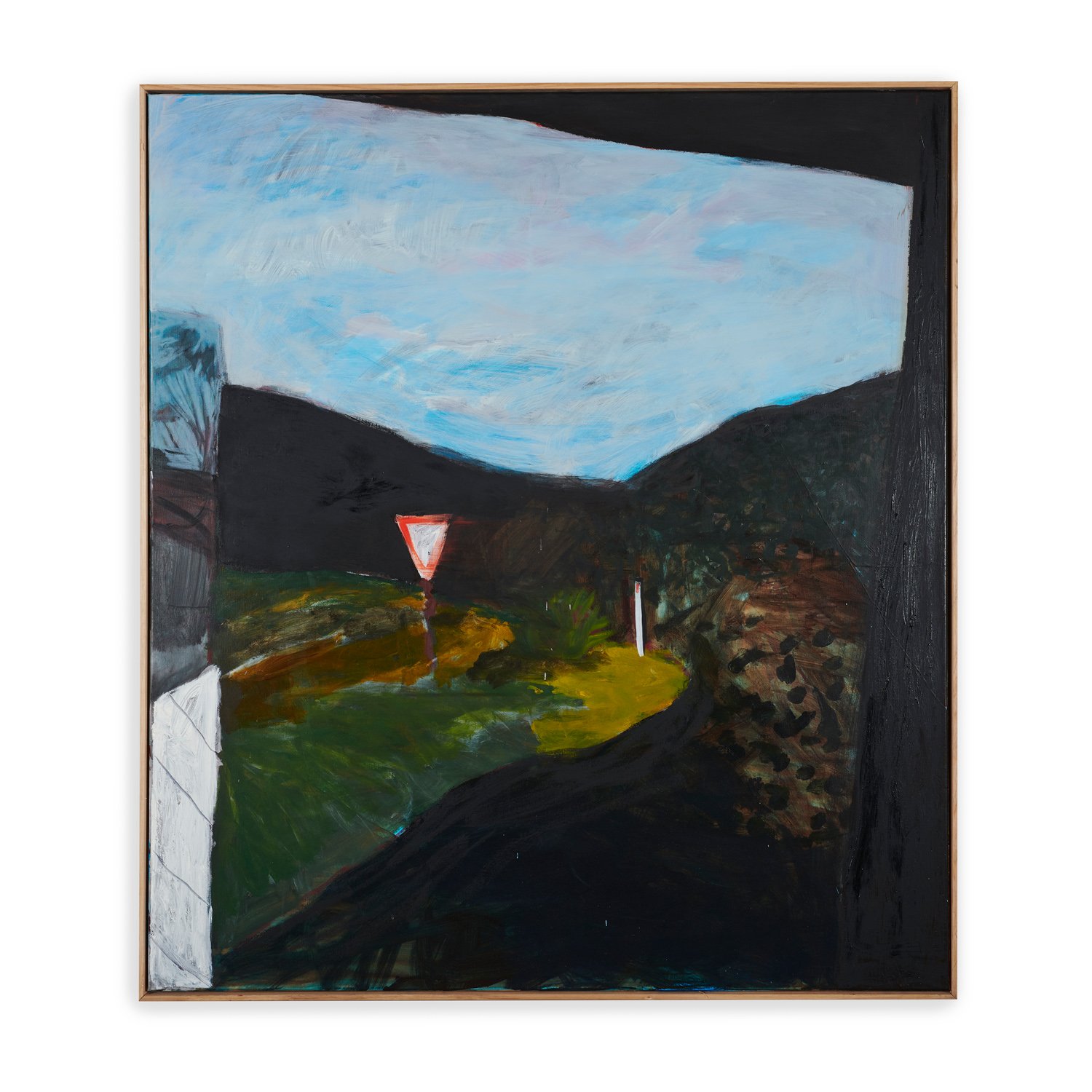 a road sign is like an antenna to heaven 125cmx98cm oil on canvas .jpg