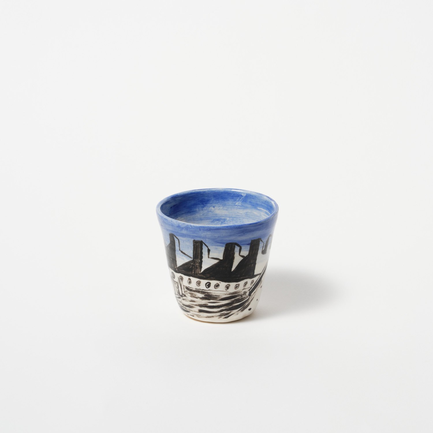 The Towers of Badalona Spain – Small Ceramic Cup - 9cm x 9cm x 5cm - $80 ($150 for pair)  