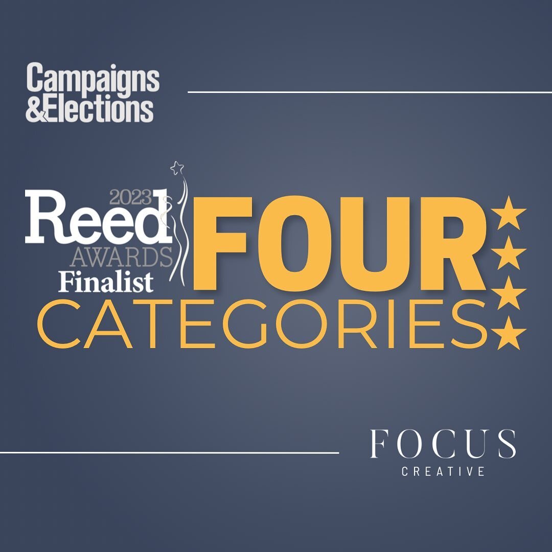 Thrilled to share this news! Focus Creative is a finalist for Four Reed Awards from Campaigns &amp; Elections for the content and work done during the 2022 Election Cycle. 

The Reed Awards embody excellence in political campaigning, campaign managem