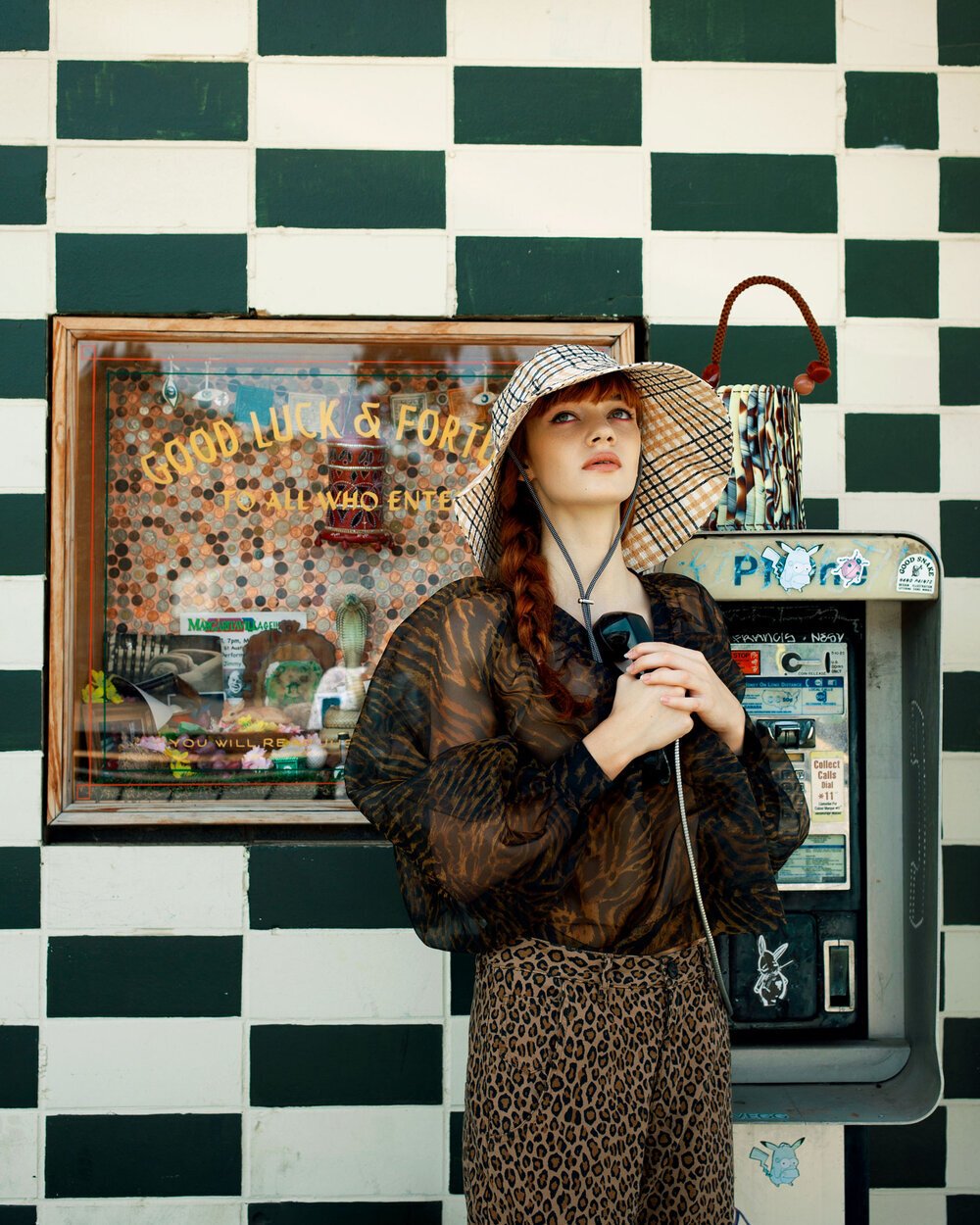 Vintage black pay phone sourced from Out of the Past Vintage in Austin, Texas for Tribeza Magazine's "Gone With the Wind" feature.