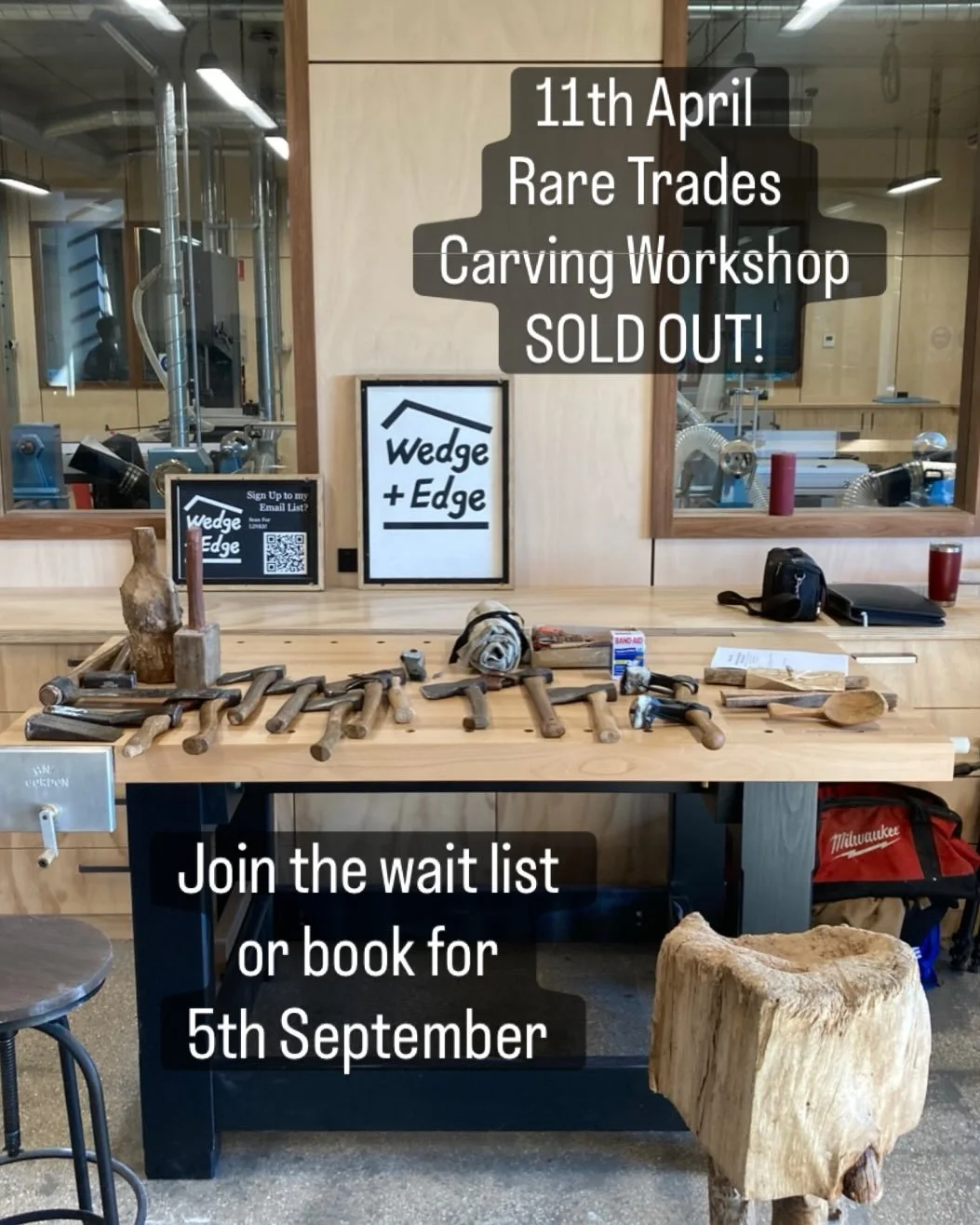 @raretradescentre Spoon Carving  Workshop 11 April is SOLD OUT. 

Join me for the only other full day carving class this year there on Saturday 5th September.