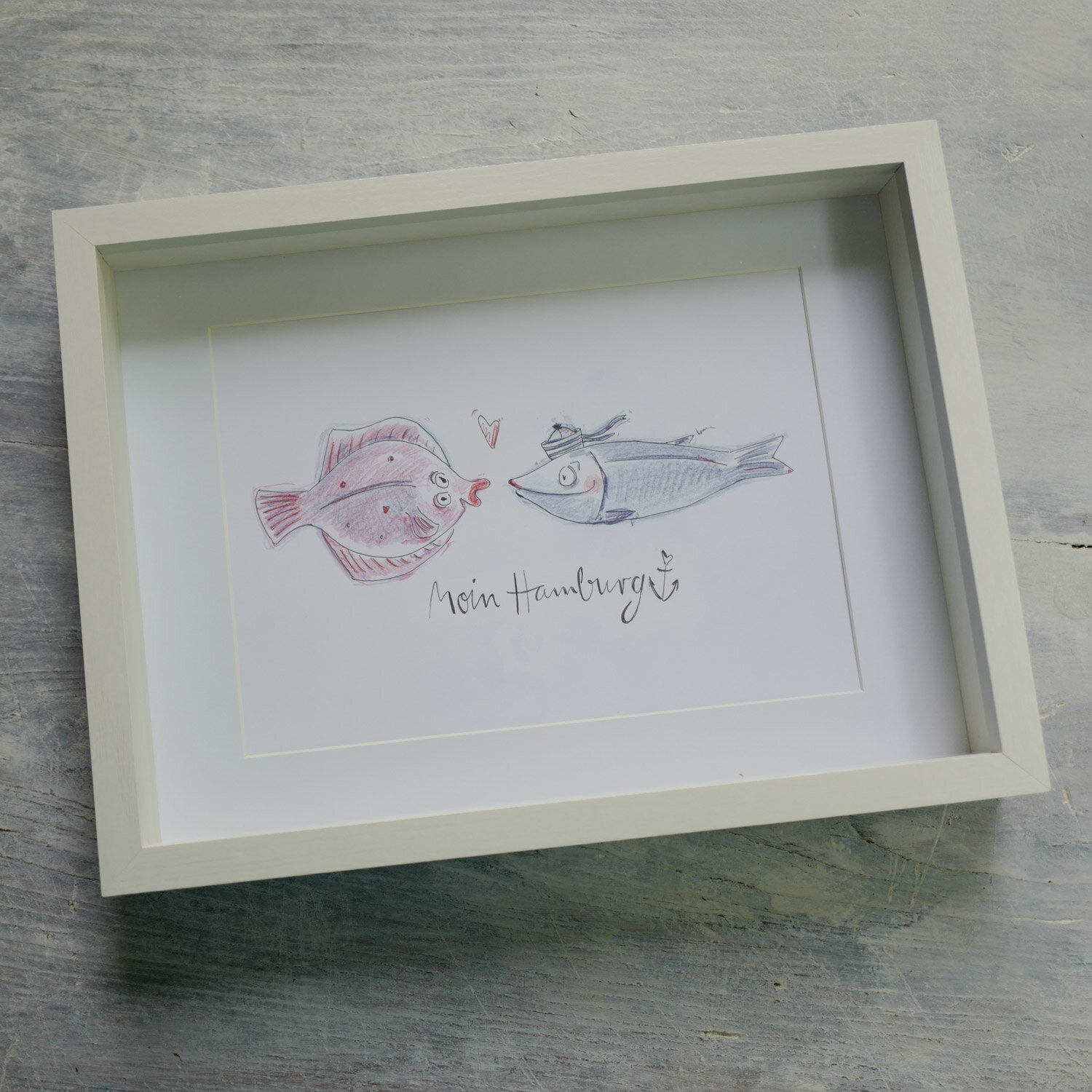 Print: "Moin Hamburg", gerahmt 400x300x50