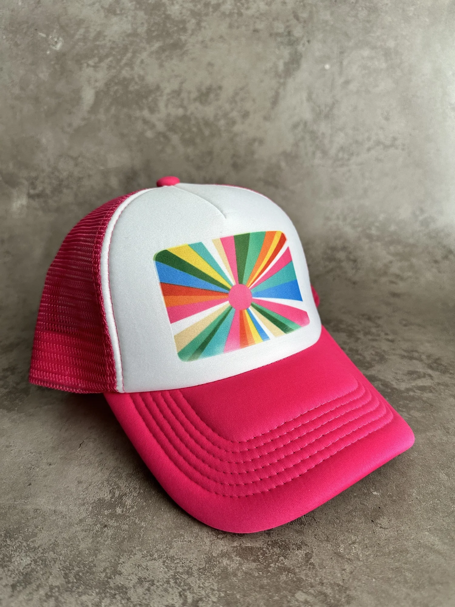 Popupprenuers Hot pink floral Trucker Hat Hot Pink Babe Trucker Hat – Crafty Lady Boutique main image 3