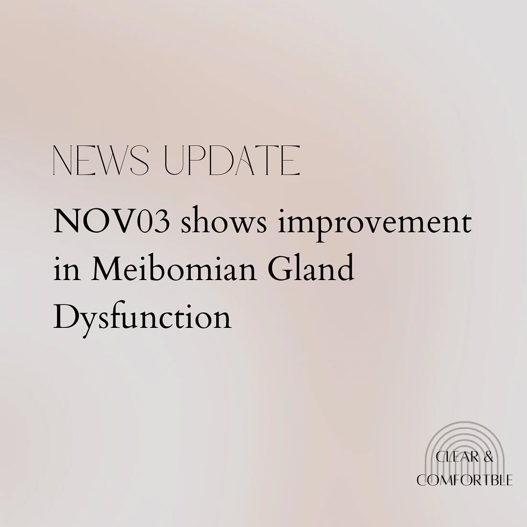 WHATS NEW IN THE DRY EYE NEWS MEDIA???

A novel eyedrop is being investigated in the US for its benefit in the management of Meibomian Gland Dysfunction (MGD). MGD is the most common cause of dry eye disease.

This eye drop, NOV03 (perfluorohexylocta