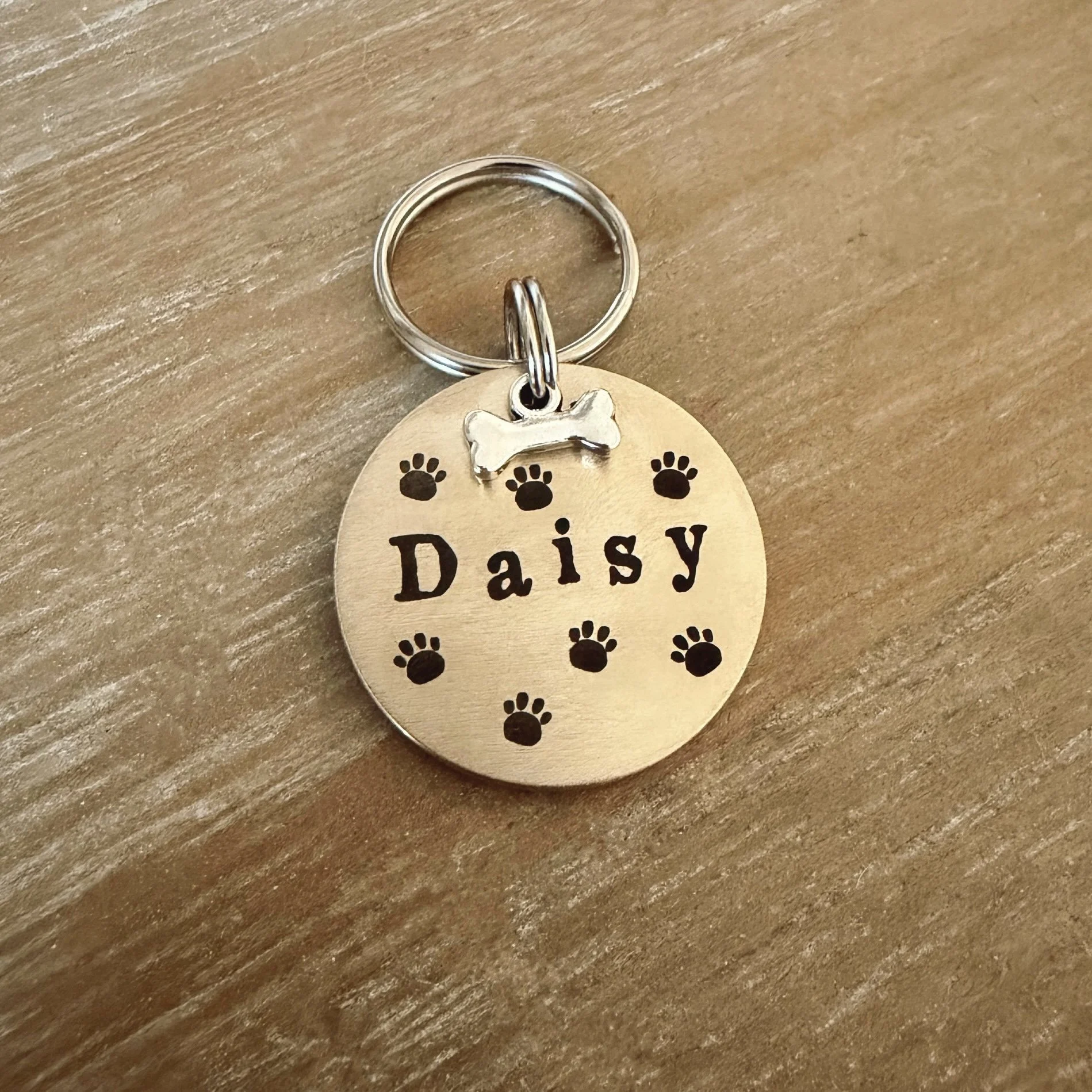 Brass Paw Pattern Tag