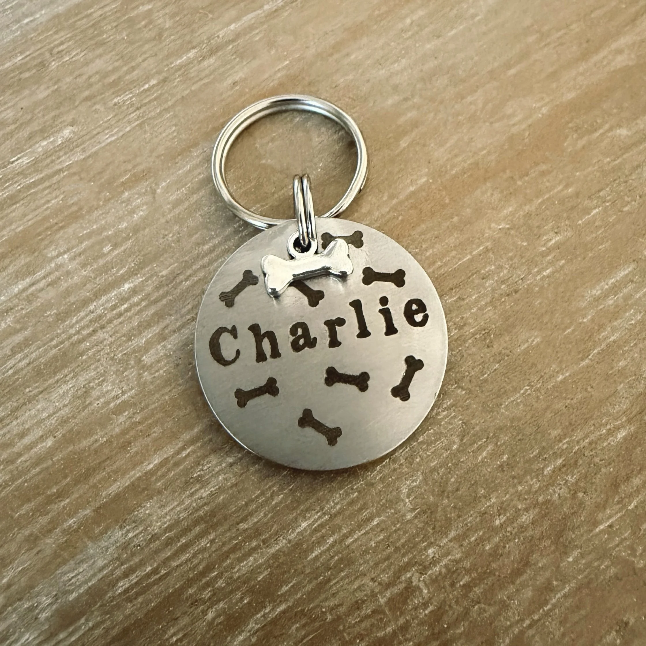 Stainless Steel Bone Pattern Tag