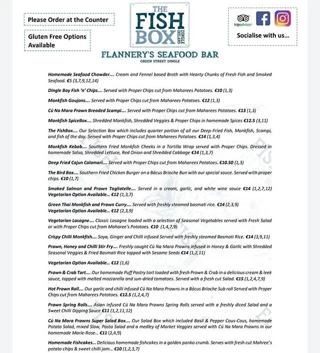 Menu — The Fish Box