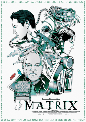 The Matrix Tiny Poster by Sam Holland | Black Trenchcoat Chase Variant ...