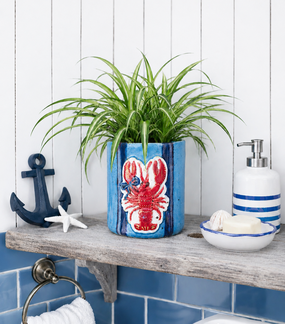 Blue Stripe Lobster Planter