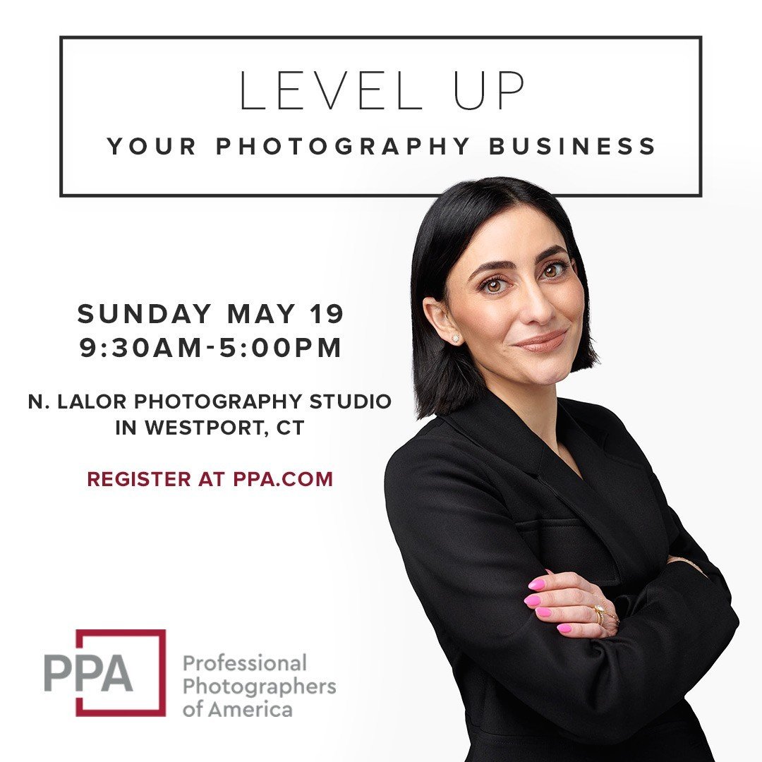 Coming Up! In-person photography workshop in the Studio.⁠
⁠
Level Up Your Photography Business⁠
May 19, 2024 at 9:30am - 5:00pm⁠
@ N. Lalor Photography Studio in Westport, CT⁠
⁠
This class is for all photographers who are artists at heart and need a 