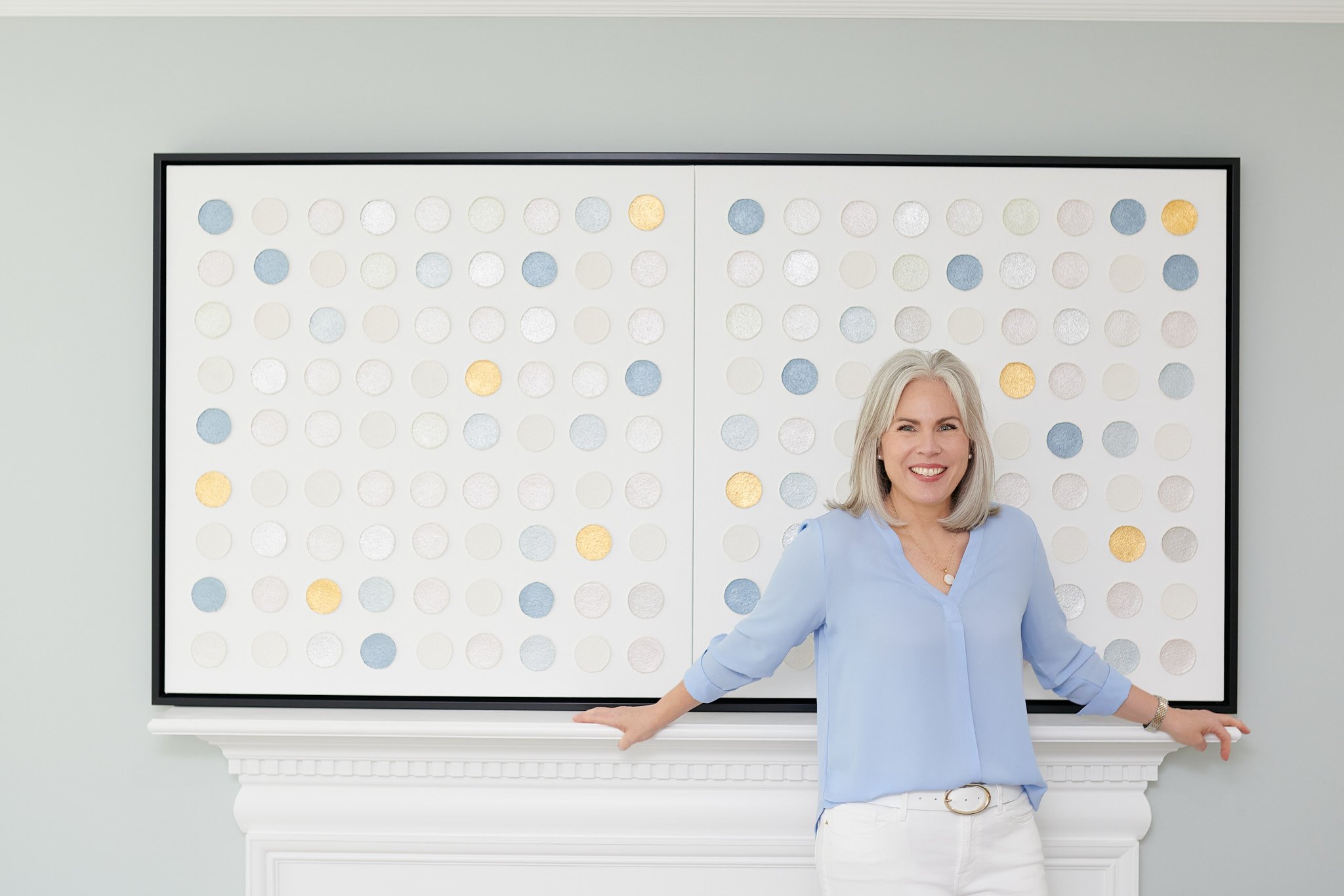 Personal brand photography for Mallory Blake featuring a modern home office setting in Fairfield County, Connecticut.