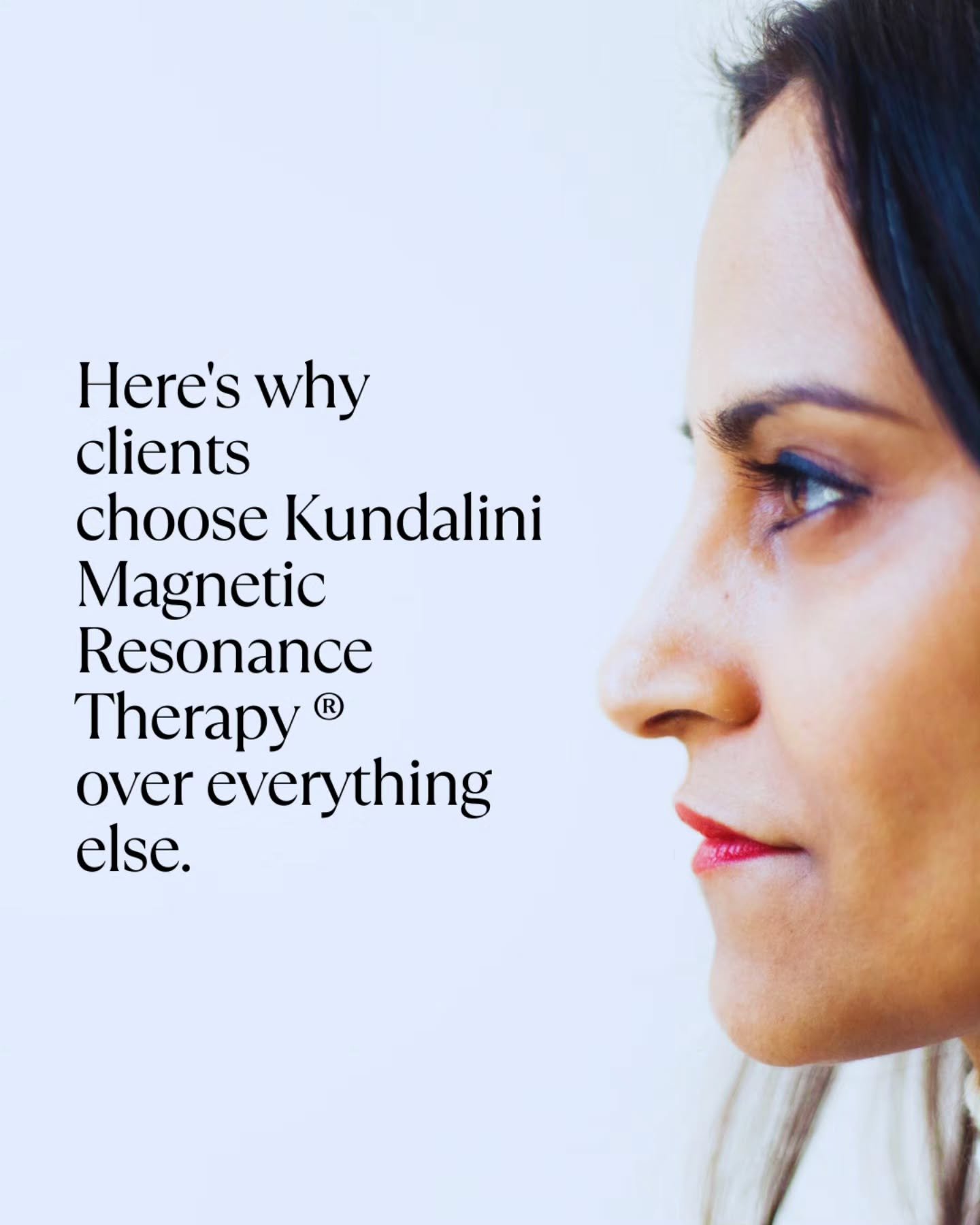 People don't invest in Kundalini Magnetic Resonance Therapy. KMRT&reg; because it's trendy. 

They invest because it gives them access to something deeper:

&bull; clarity
&bull; alignment
&bull; sovereignty
&bull; presence
&bull; emotional coherence