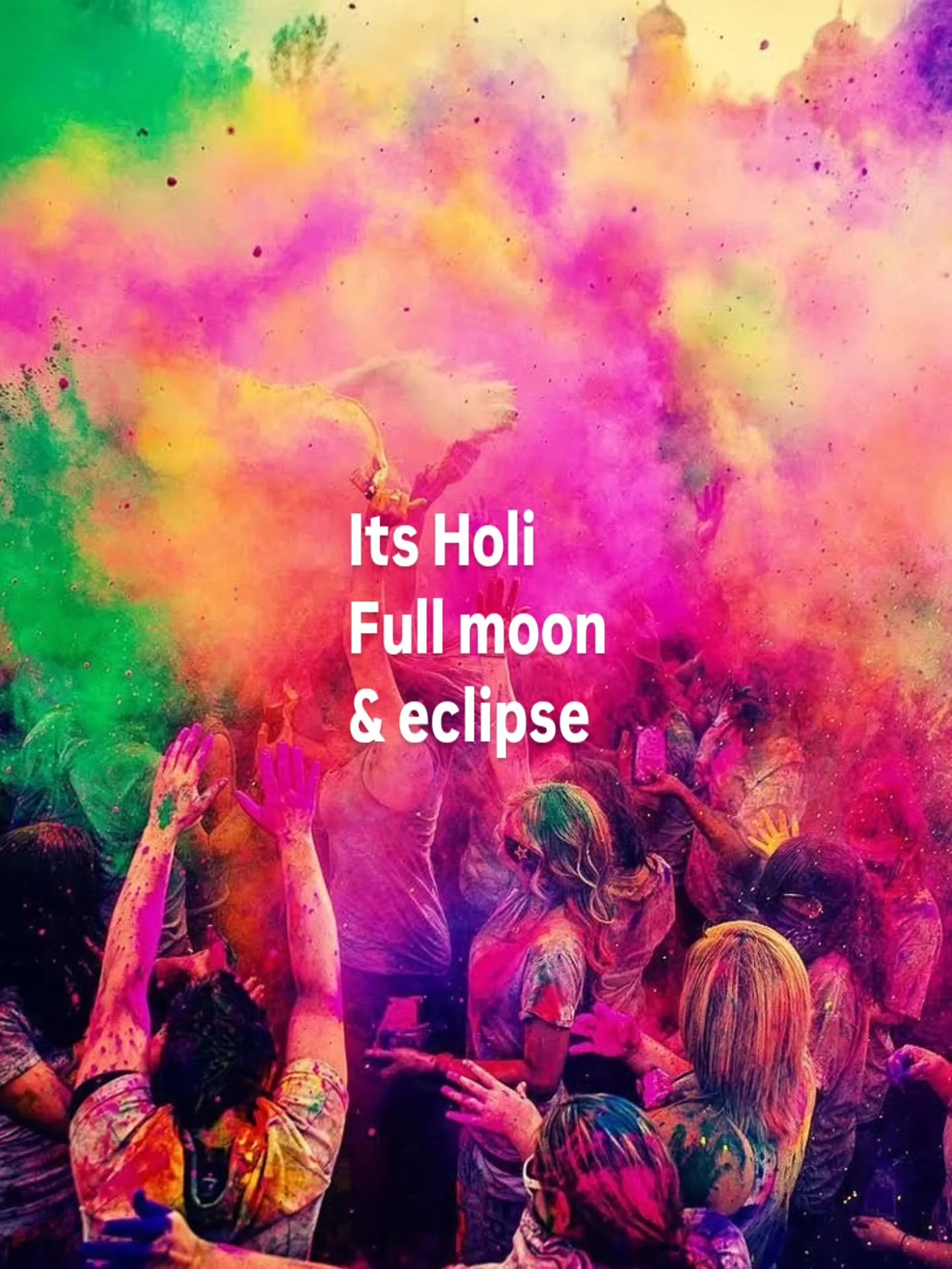 Holi the festival of colour, spring arriving and the divine love of Radha Krishna is celebrated today.

A fire is lit to burn the shadow , the colours celebrating spirit of love and life. Spring the fertile season is upon us.

Happy Holi , full moon 