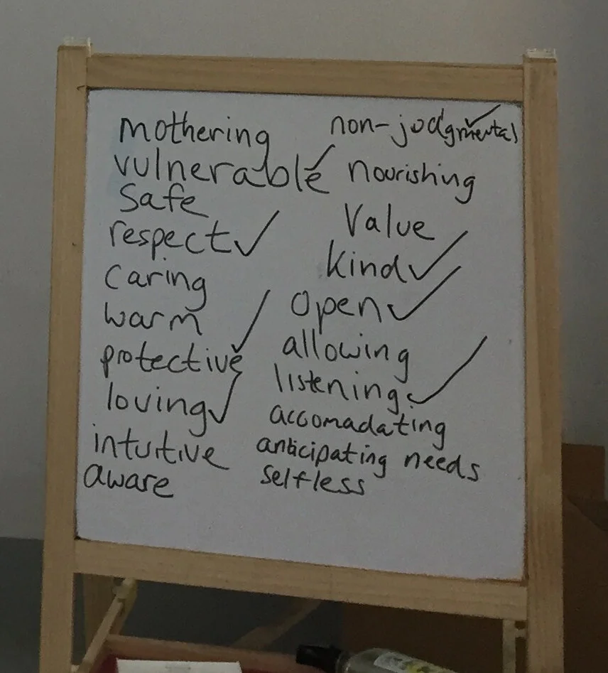 Nurturing qualities identified by a group of doulas in my workshop.