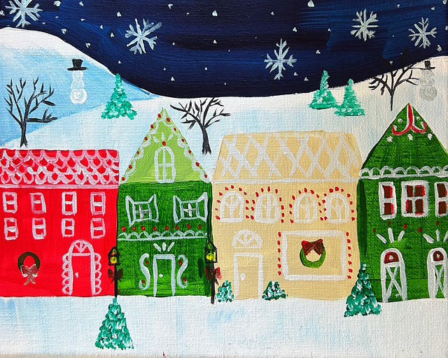 Paint Night: Folk Art Christmas Village