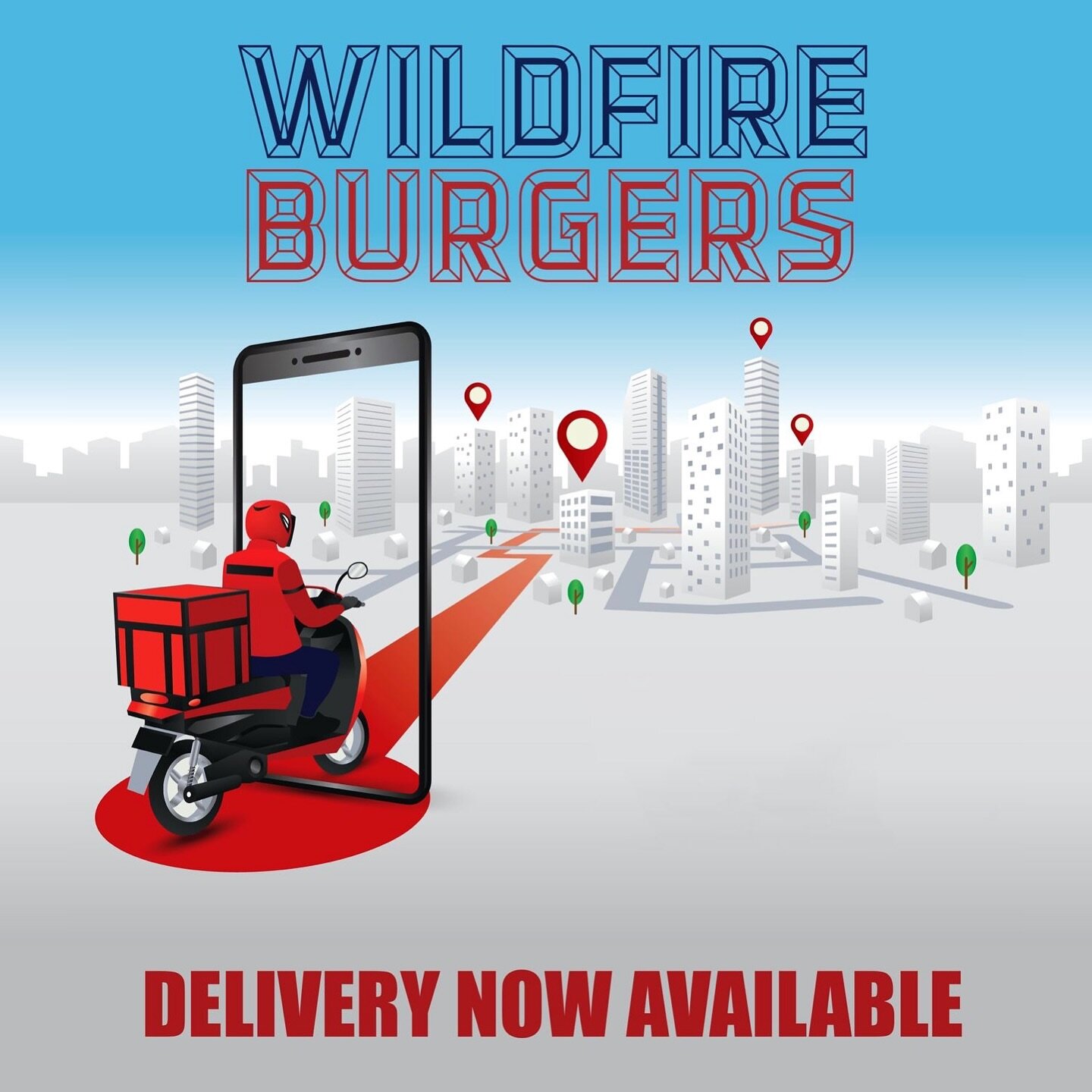 DELIVERY NOW AVAILABLE from Wildfire Burgers! Check our website at https://www.wildfireburgers.com/ for the links.

#burger #burgertime #fooddelivery