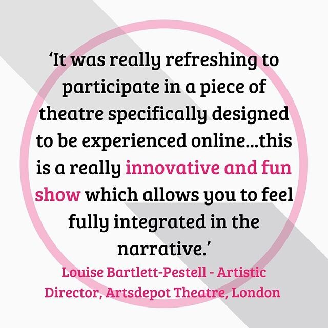 As our Remote Engagement products start to reach audiences, we've seen some great feedback! 💬💭🗯 The quote below comes from the Artistic Director for @artsdepot_ldn, who tried out 'My Name is Martin', the interactive game and escape room concept fr