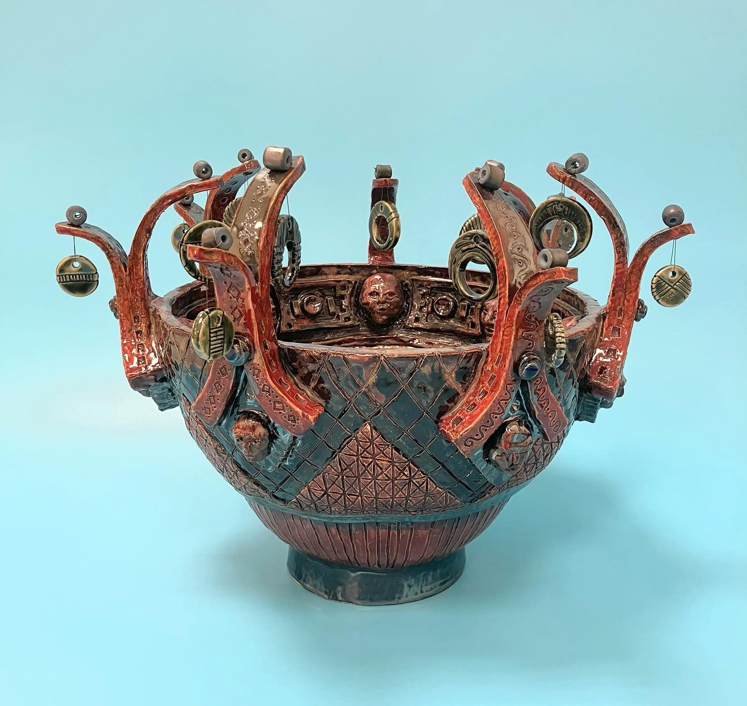 Landscape painting with trees and forest path