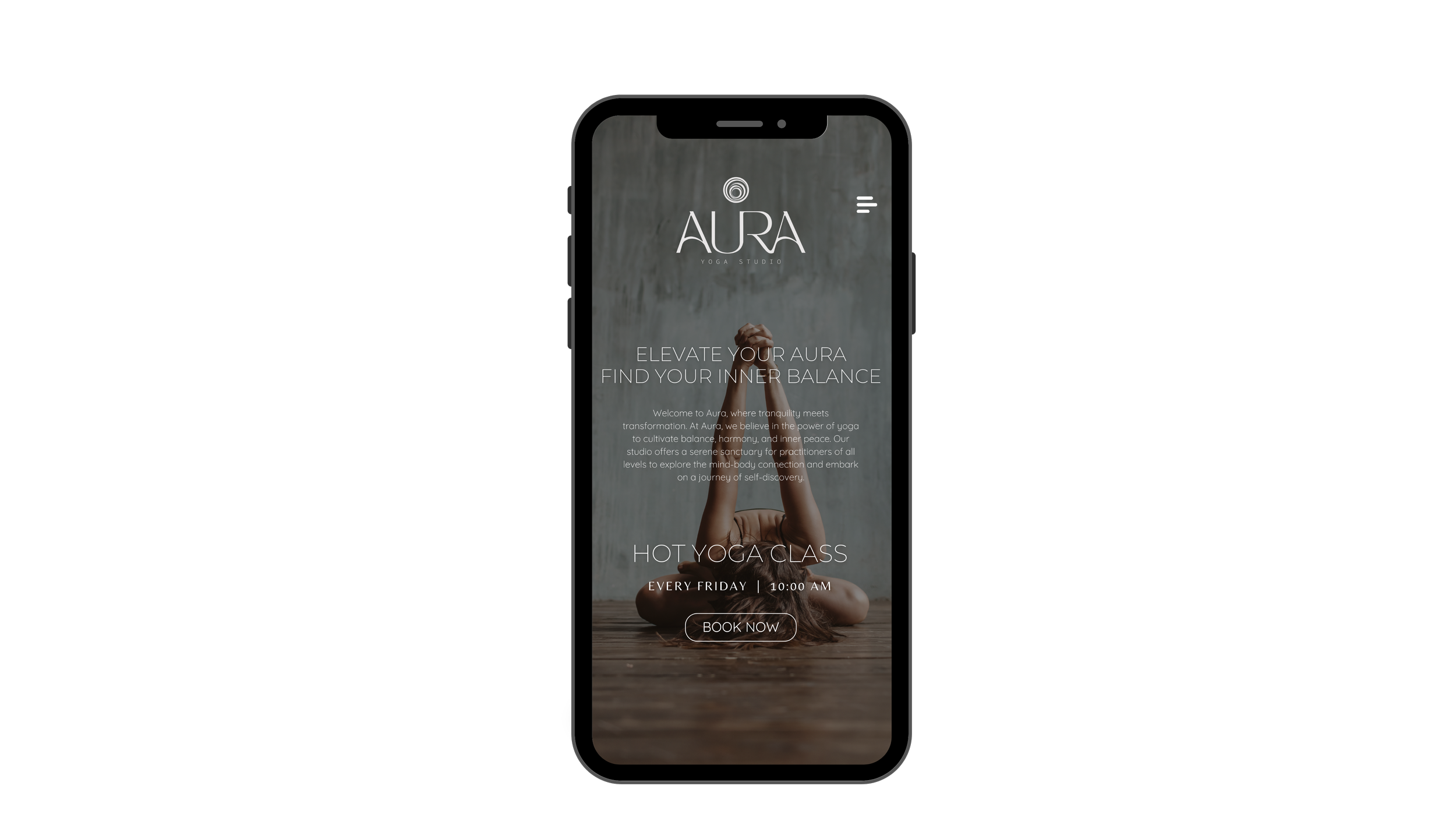 Aura Yoga Studio mobile Design