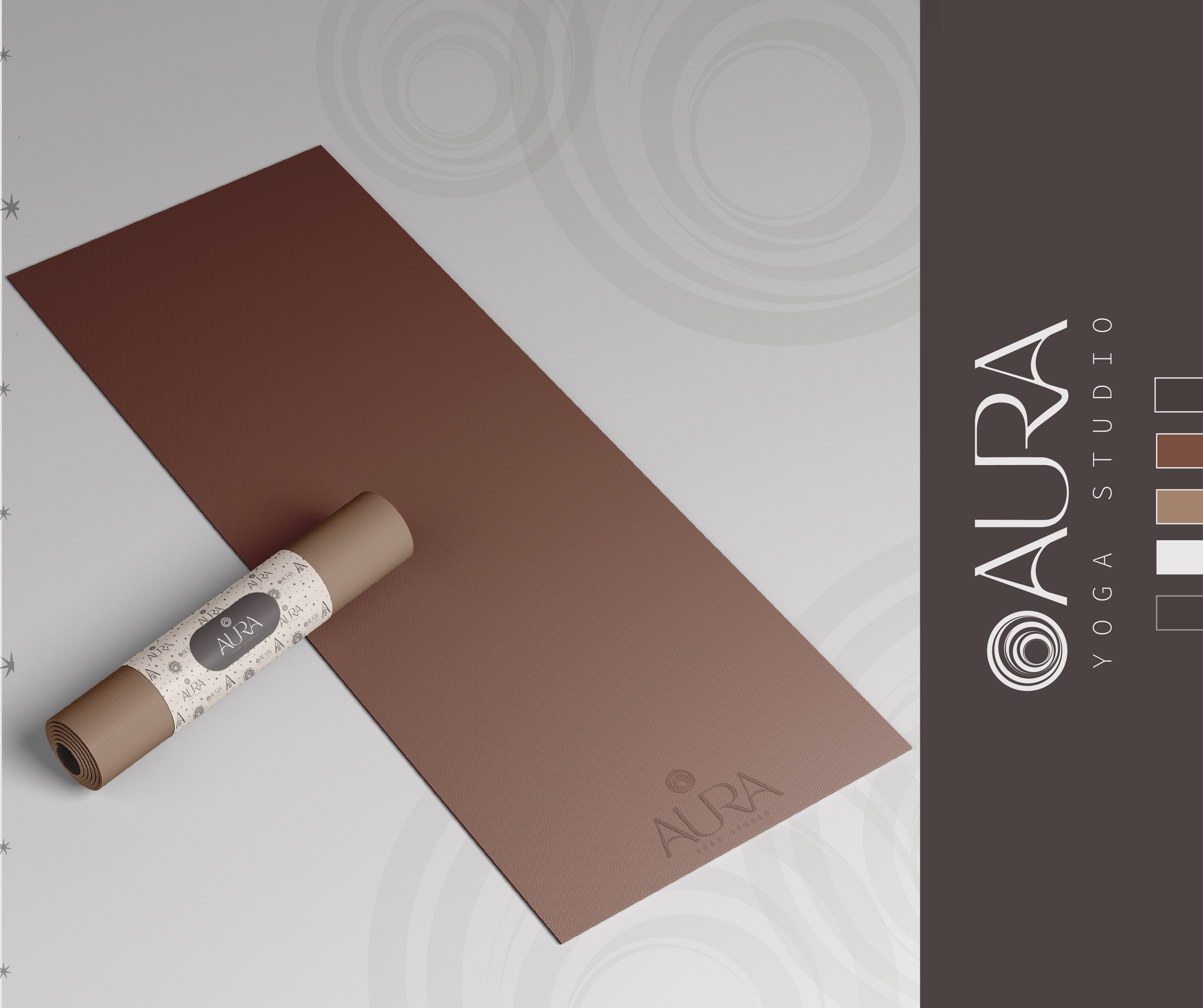 Aura Yoga Studio Logo Design- yoga mat
