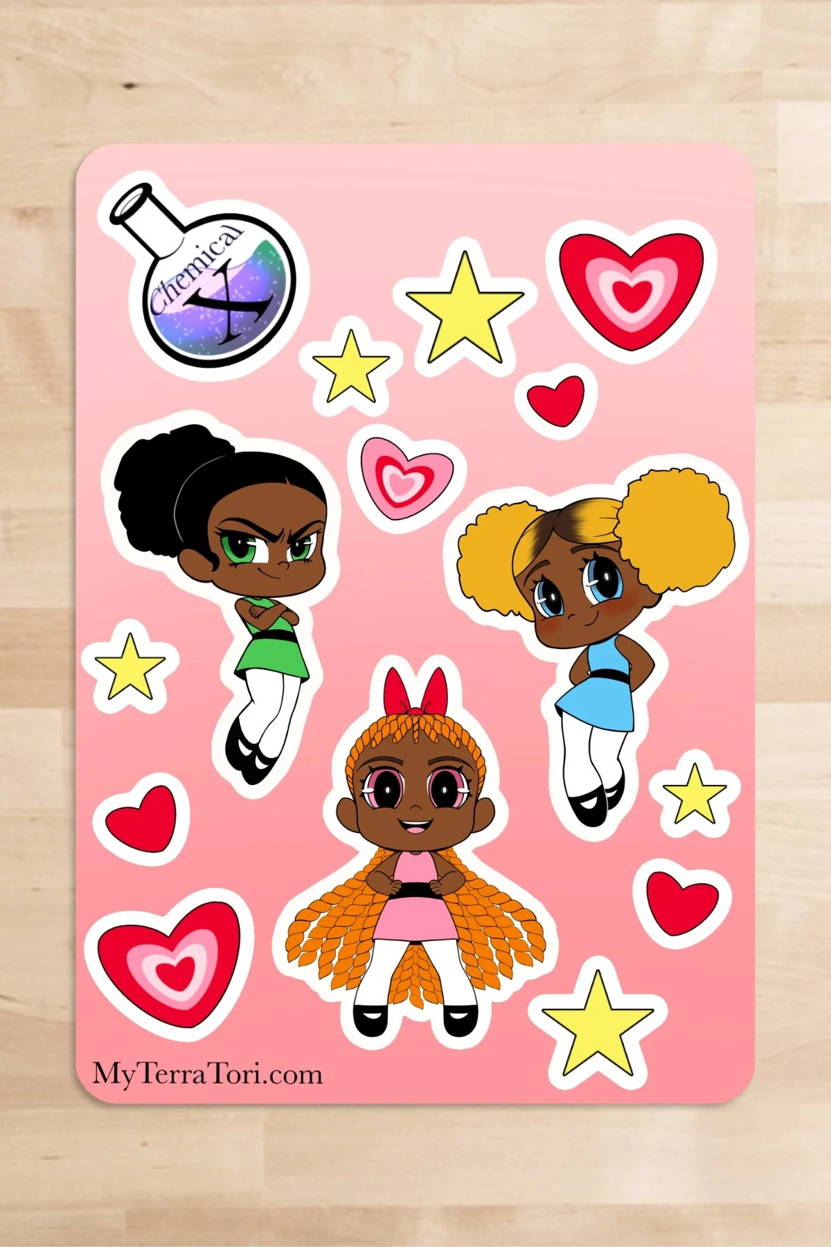 Afro Powerpuff Girls Sticker Sheets