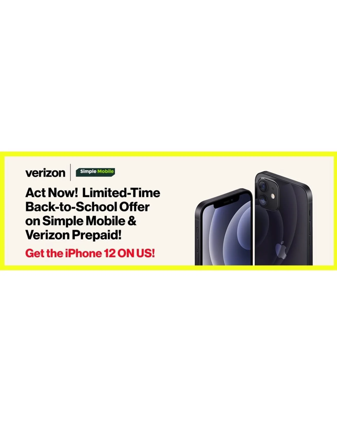 Get a FREE iPhone 12 when you pay for 3 months of service on the unlimited ($50) plan at the time of activation!

Available for both @simplemobile and @verizon prepaid.

Stop in today 
Pioneer Mobile
71 Mt. Vernon Pl.
Newark NJ 07106
+19734455194 (Wh